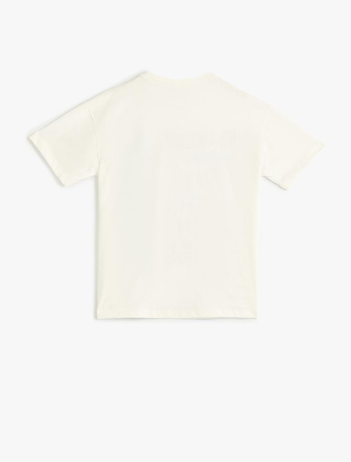 Erkek Çocuk Oversize Tişört Sörf Baskılı Kısa Kollu Bisiklet Yaka Pamuklu