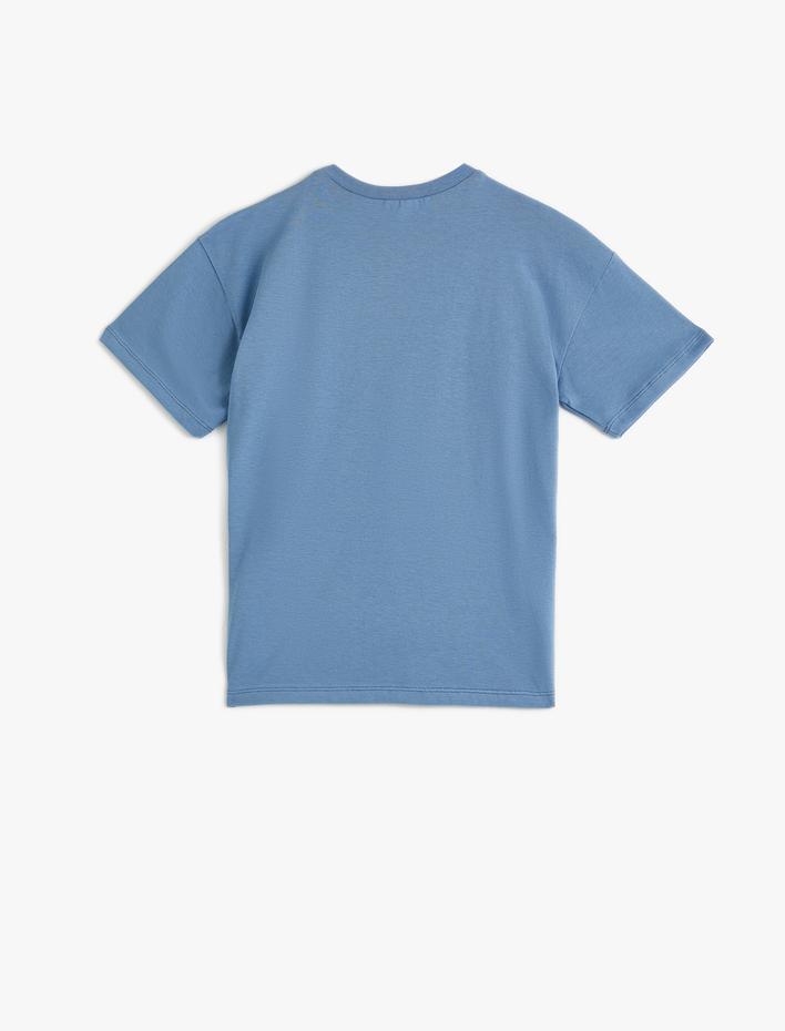 Erkek Çocuk Oversize Tişört  Kısa Kollu Bisiklet Yaka Yaz Temalı Pamuklu