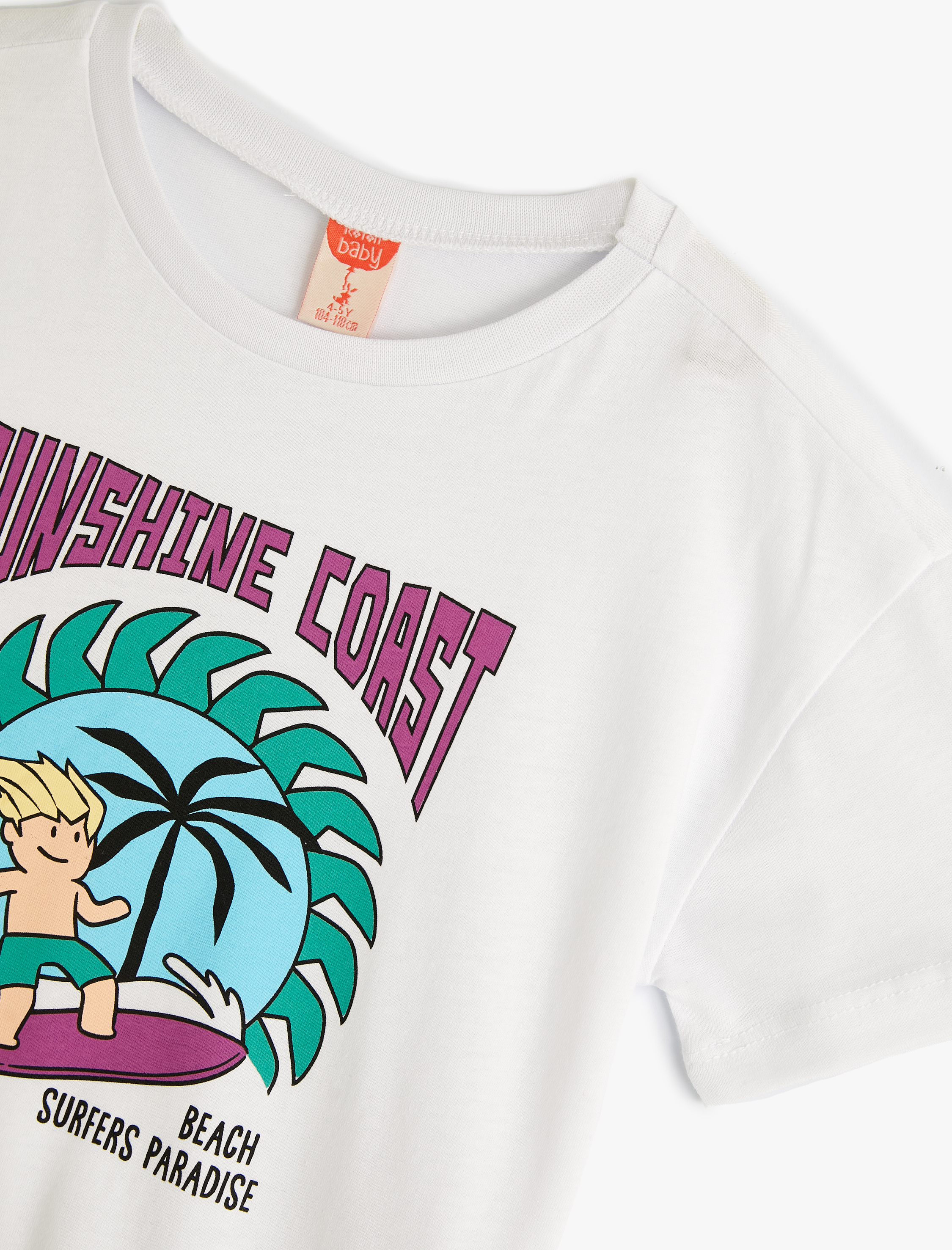  Erkek Bebek Tişört  Kısa Kollu Bisiklet Yaka Yaz Temalı Pamuklu