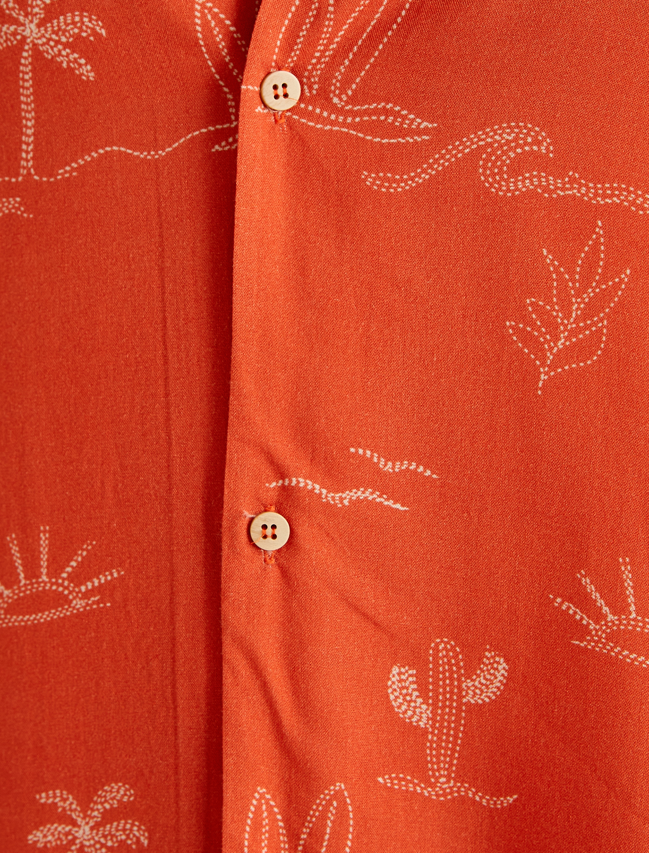 Hawaii Gömlek Kısa Kollu Desenli Düğmeli Yaka Detaylı Viskon Regular Fit