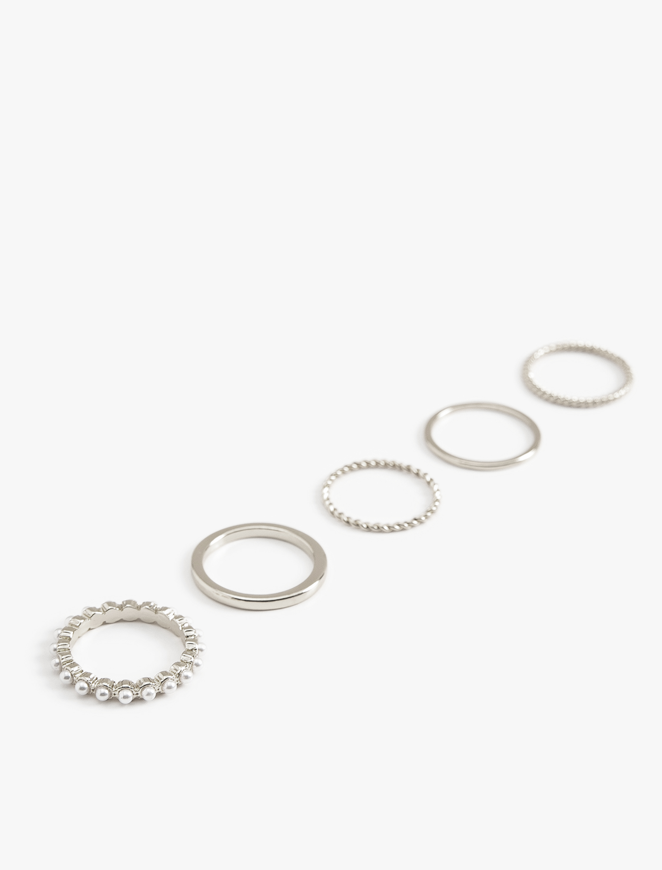  Kadın Yüzük Seti 5'li Çelik Karışımlı