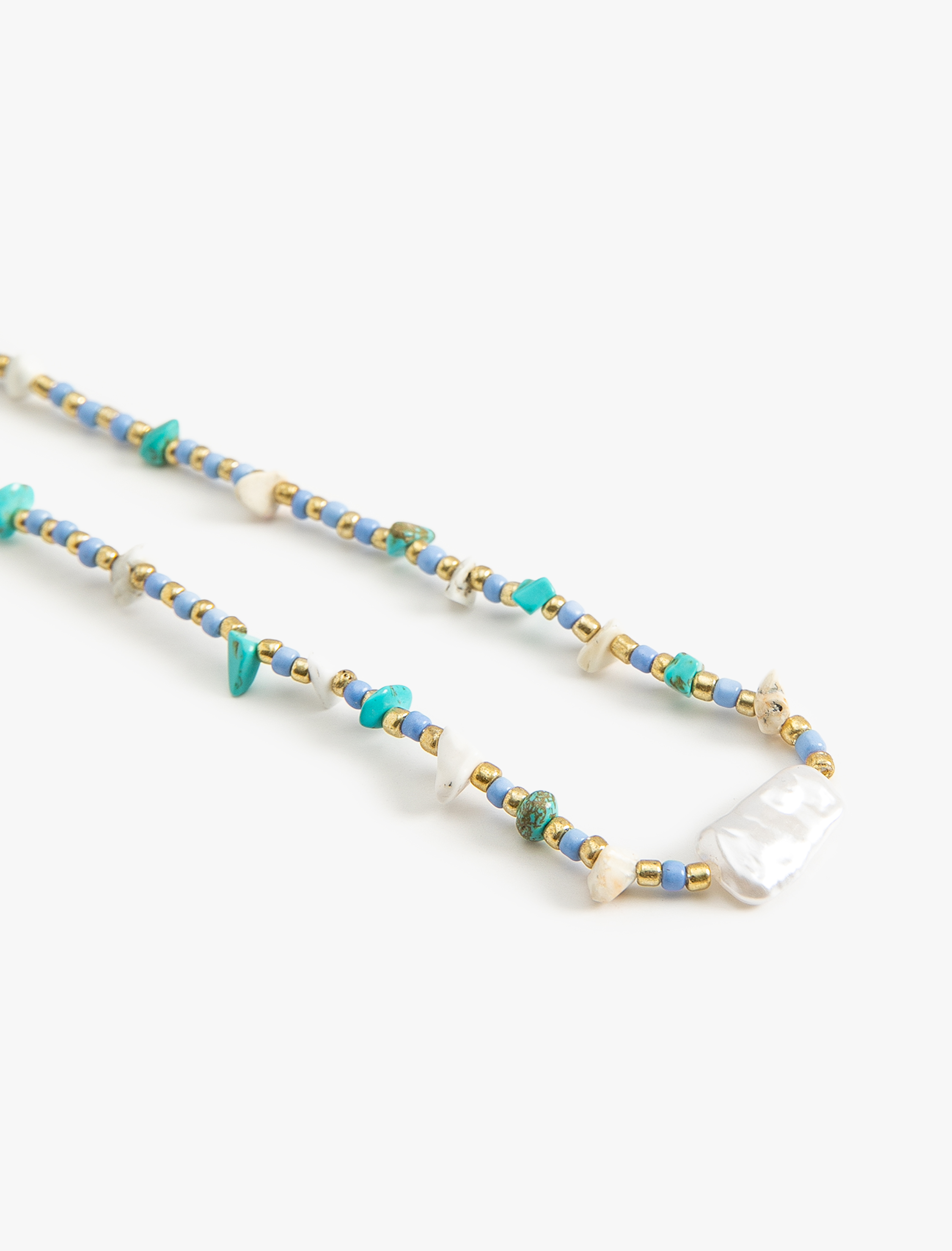  Kadın Boncuklu Kolye Taşlı