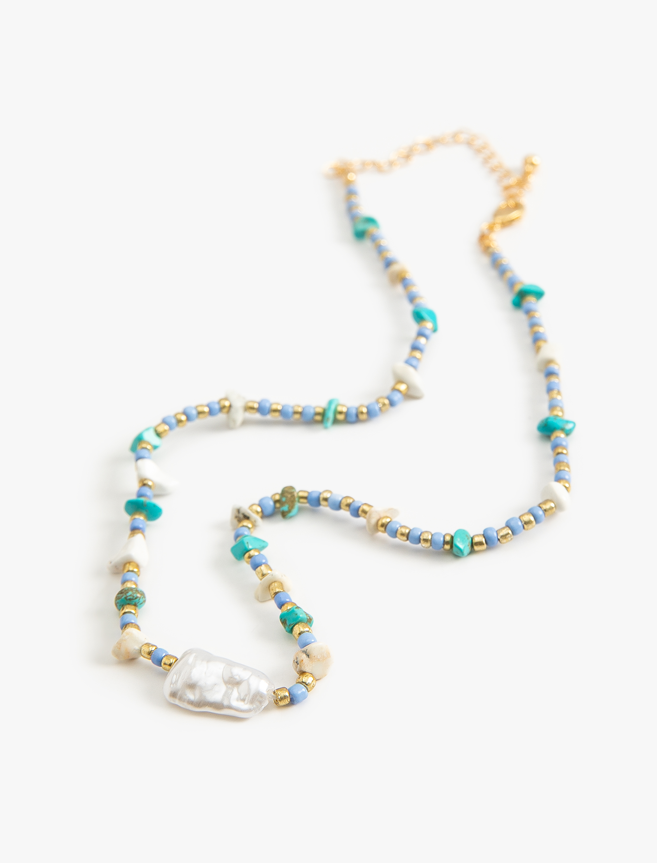  Kadın Boncuklu Kolye Taşlı