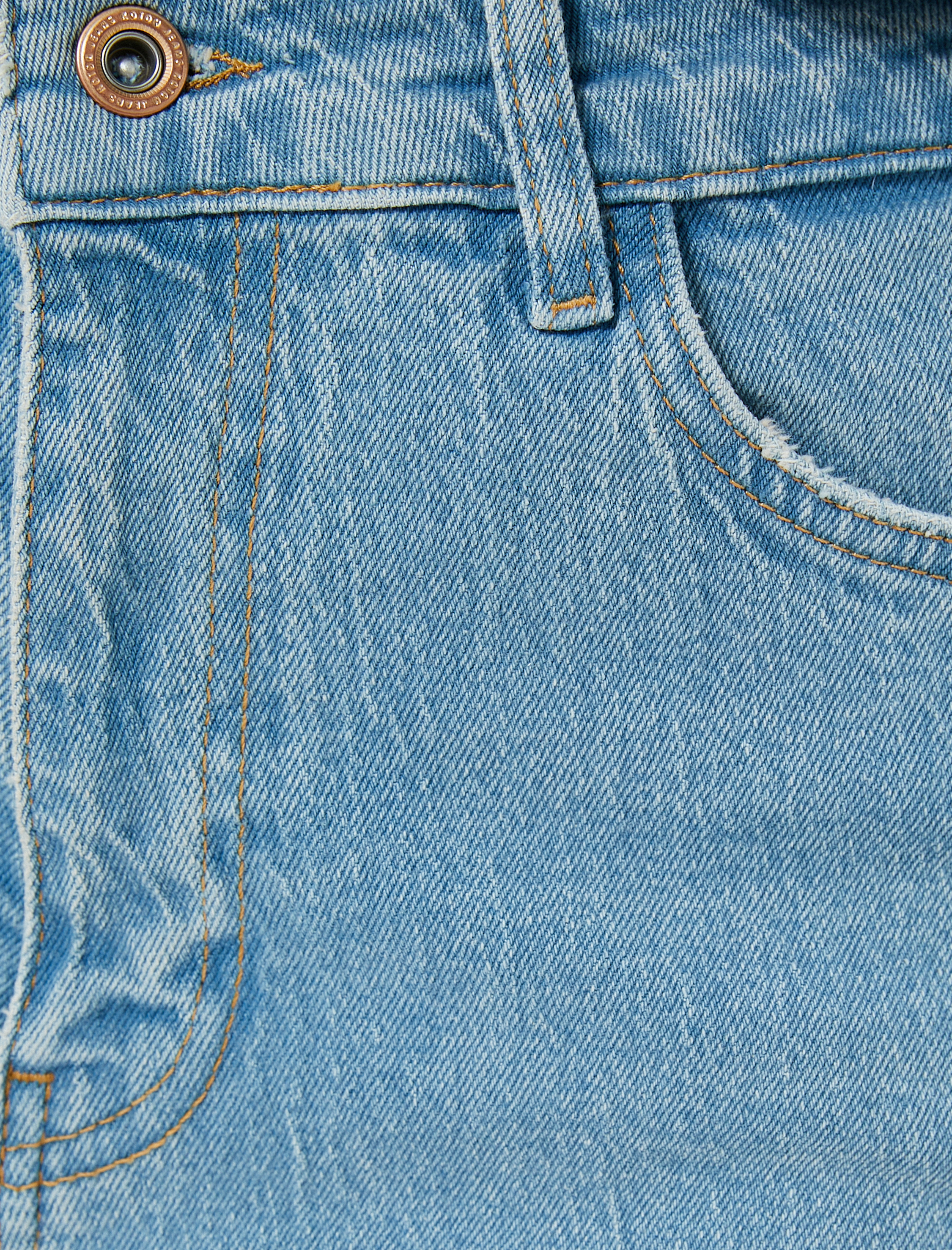 Yüksek Bel Kot Pantolon Düz Paça Slim Fit Pamuklu -  Slim Fit Jean