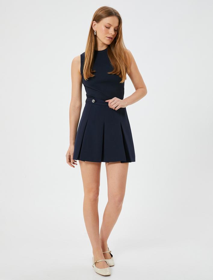  Yuvarlak Yaka Kontrast Detaylı Triko Atlet