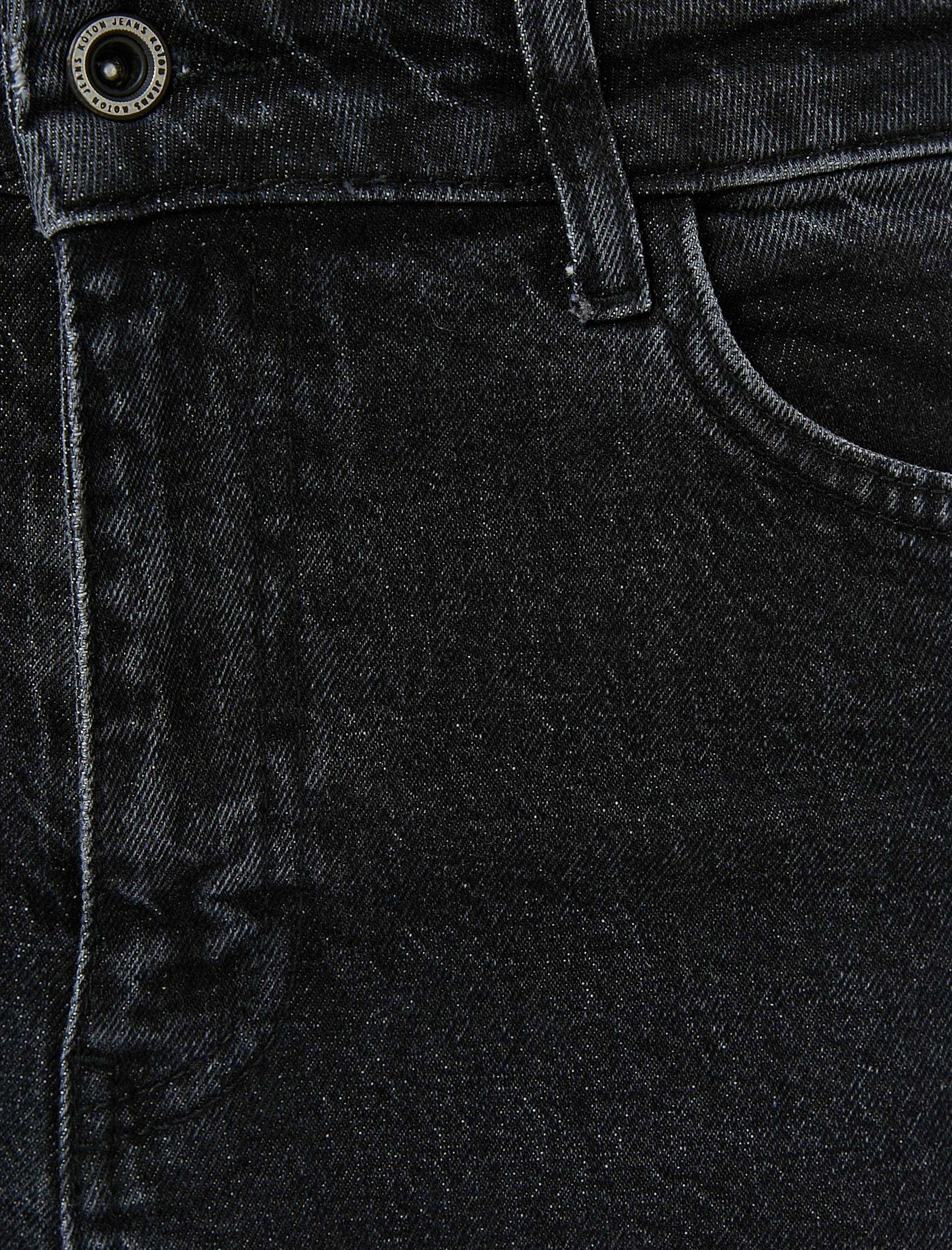   Yüksek Bel Kot Pantolon Düz Paça Slim Fit Pamuklu -  Slim Fit Jean