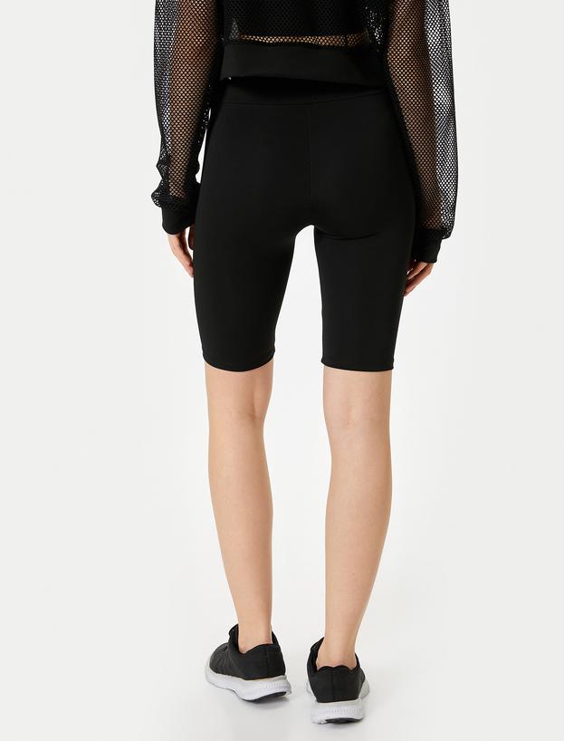 Spor Tayt Kısa Yüksek Bel Geometrik Baskılı Slim Fit_3