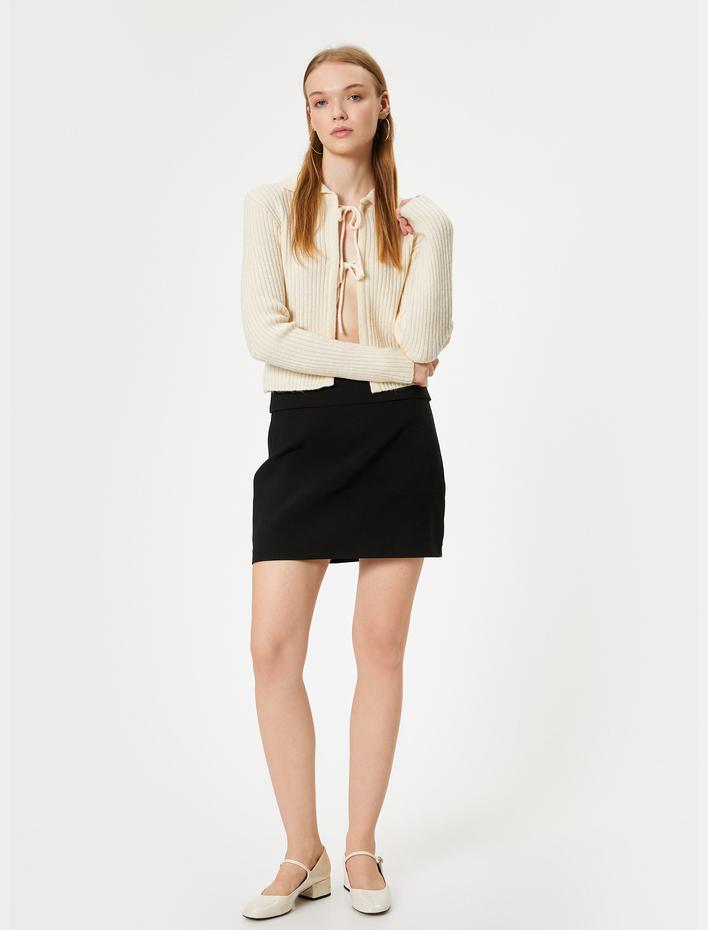  Triko Hırka Gömlek Yaka Bağlama Detaylı