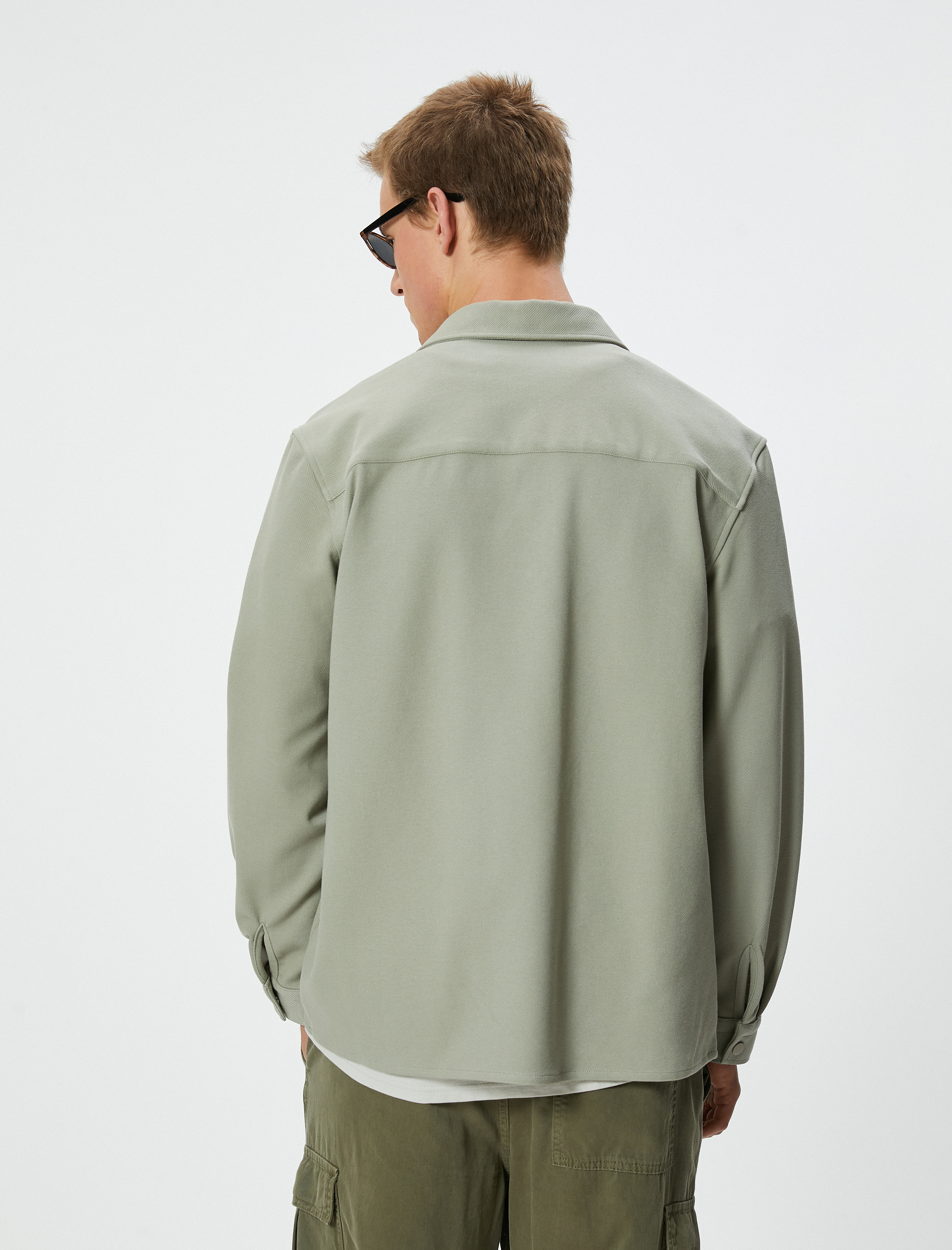   Uzun Kollu Gömlek Düğmeli Cep Detaylı  Regular Fit