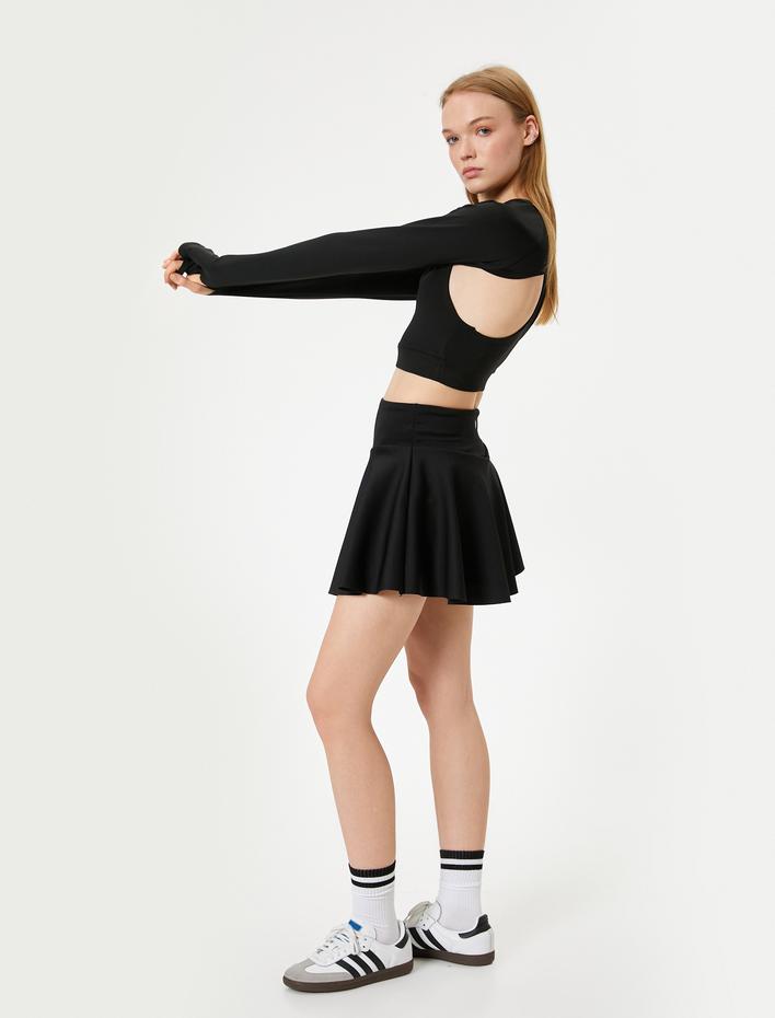  Mini Şort Etek Spor Yüksek Bel Slim Fit