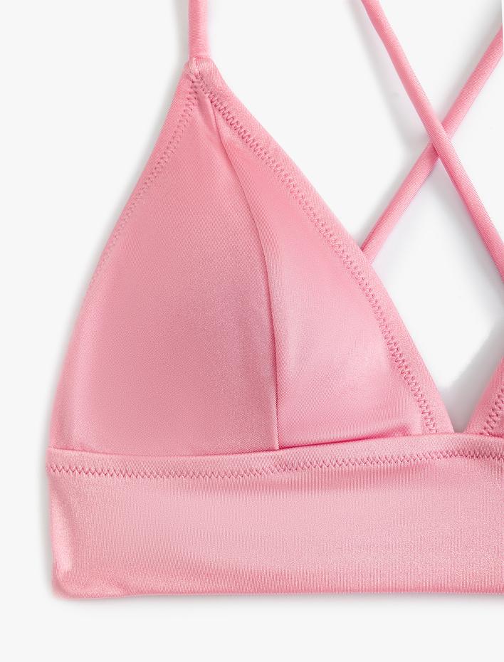  Bralet Bikini Üstü Arkası Çapraz Askılı V Yaka