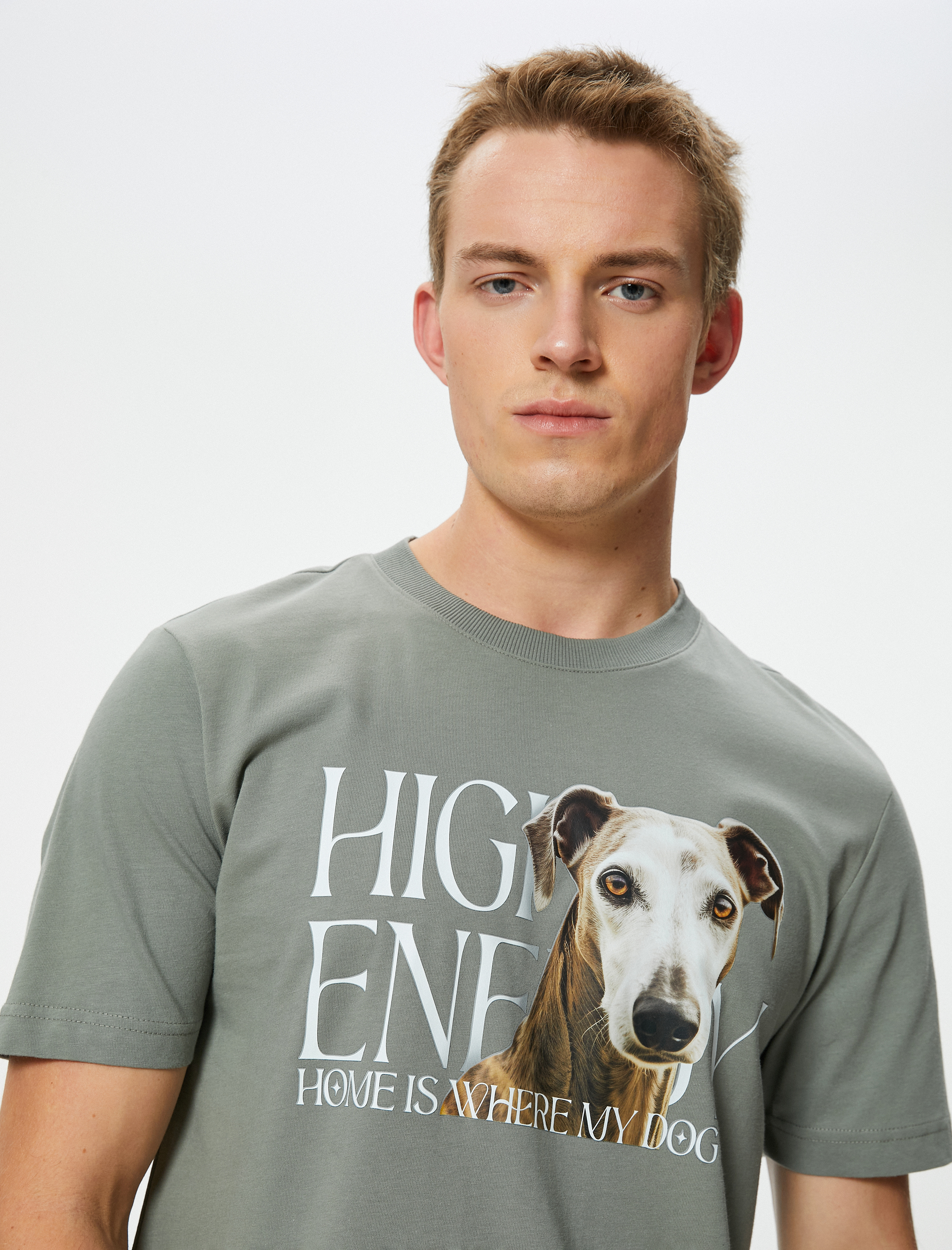 Koton Erkek Hayvan Baskılı T-Shirt Kısa Kollu Bisiklet Yaka Pamuklu