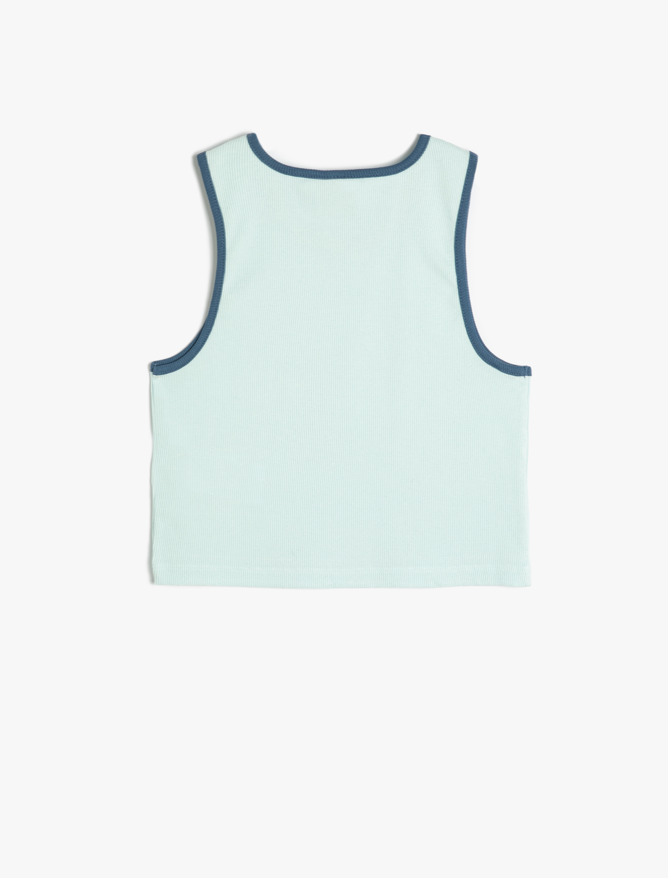  Kız Çocuk Crop Atlet Bisiklet Yaka Köpek Baskılı Ribanalı Pamuklu