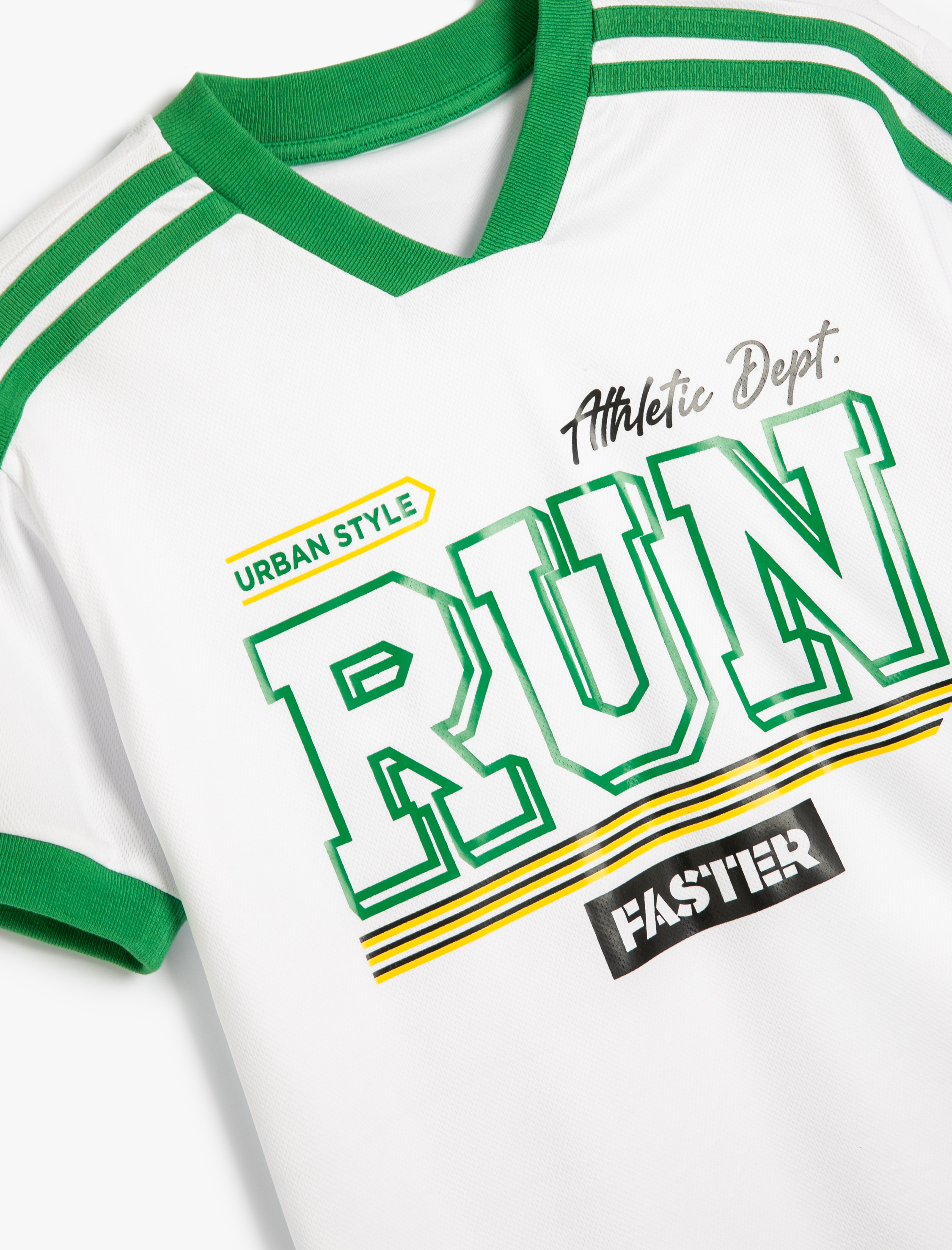  Erkek Çocuk Oversize Tişört Spor Baskılı Kısa Kollu V Yaka