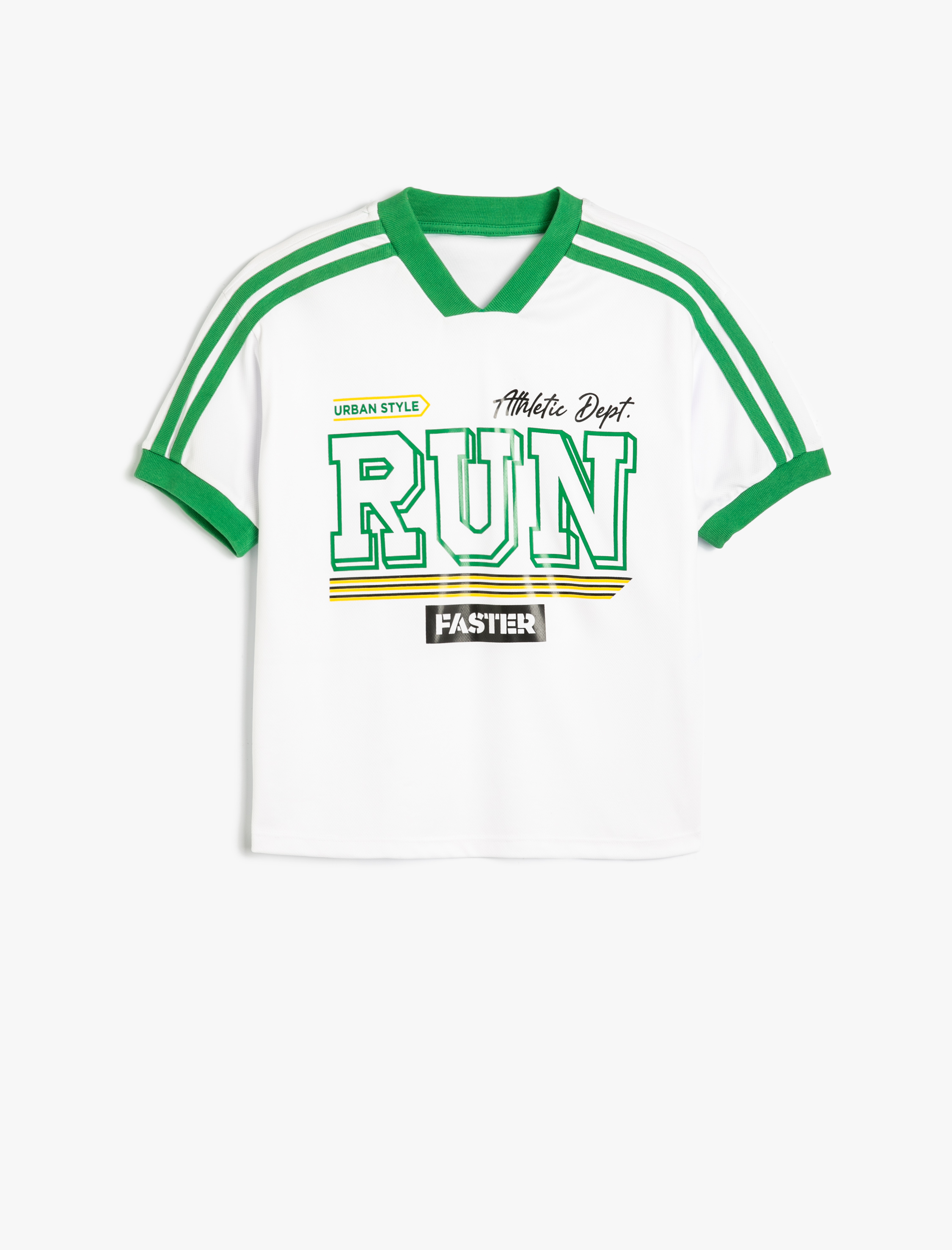  Erkek Çocuk Oversize Tişört Spor Baskılı Kısa Kollu V Yaka