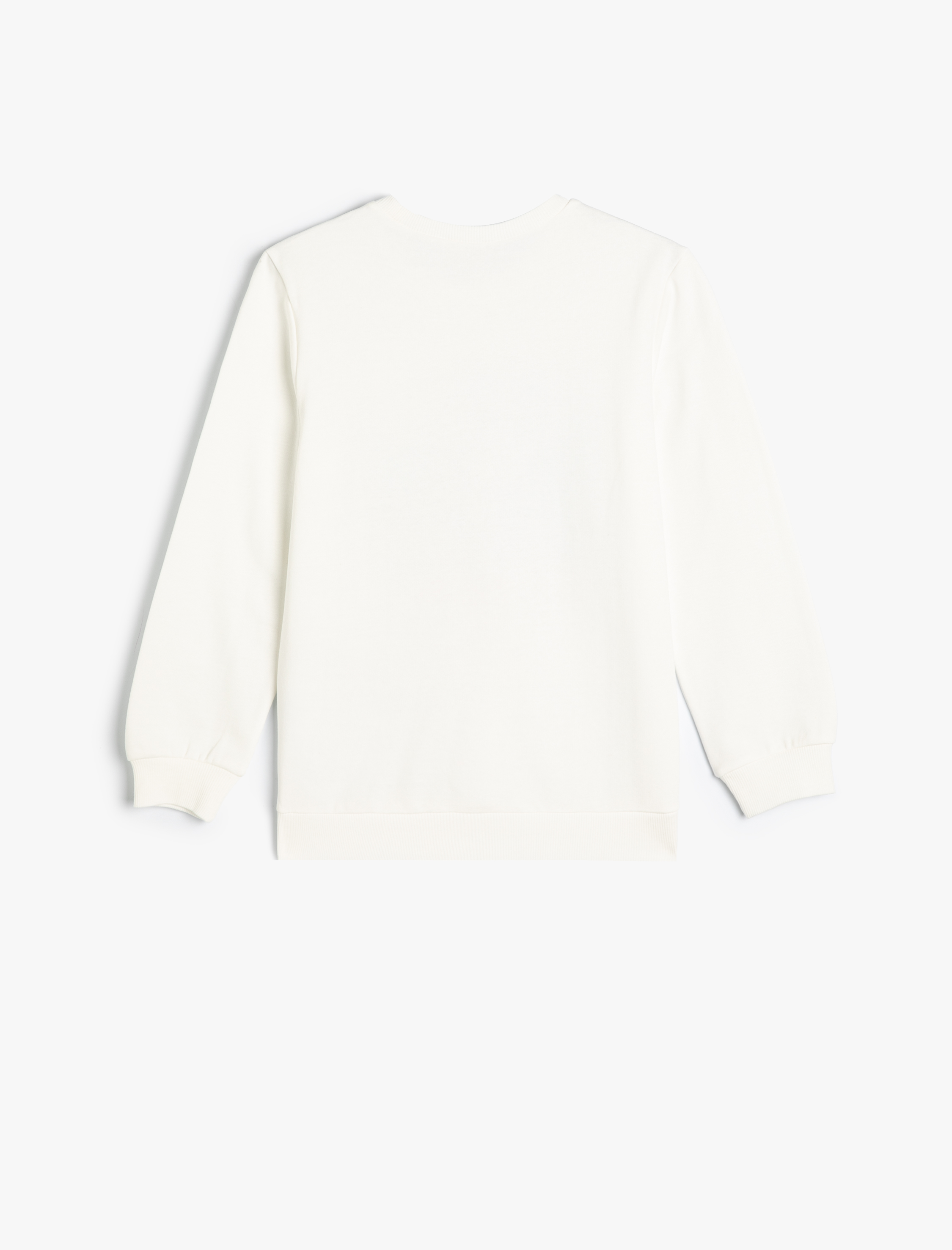  Kız Çocuk Sweatshirt Uzun Kollu Ayıcık Baskılı Bisiklet Yaka Pamuklu Şardonlu