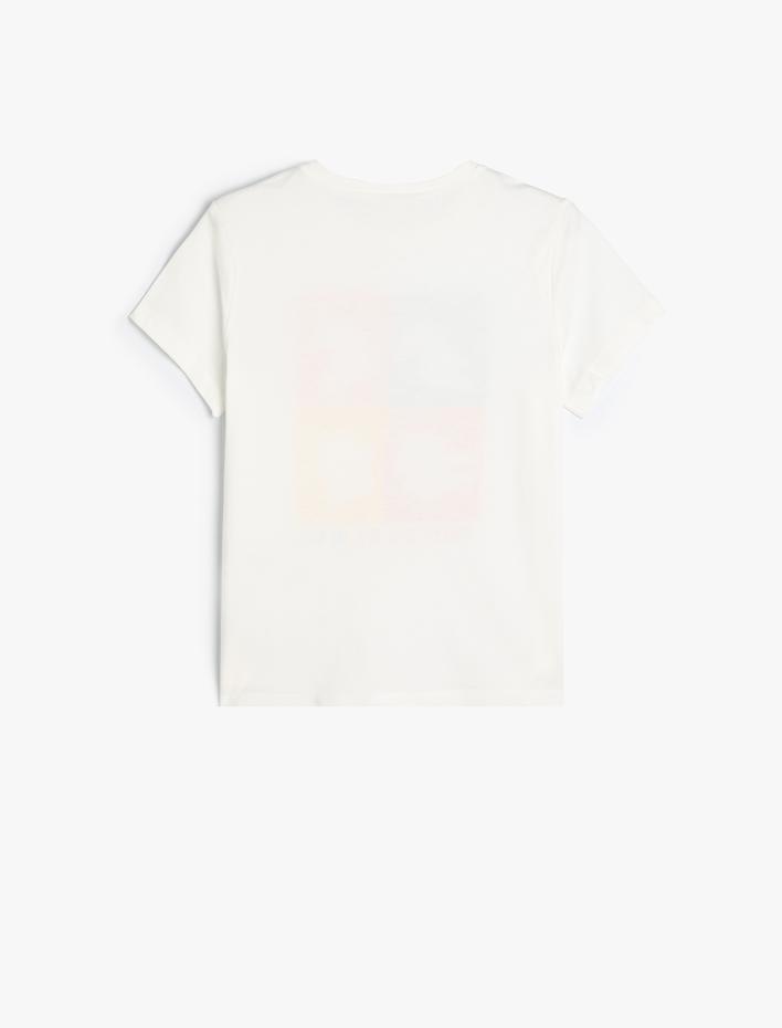 Kız Çocuk Unicorn Tişört Kısa Kollu Bisiklet Yaka Pamuklu