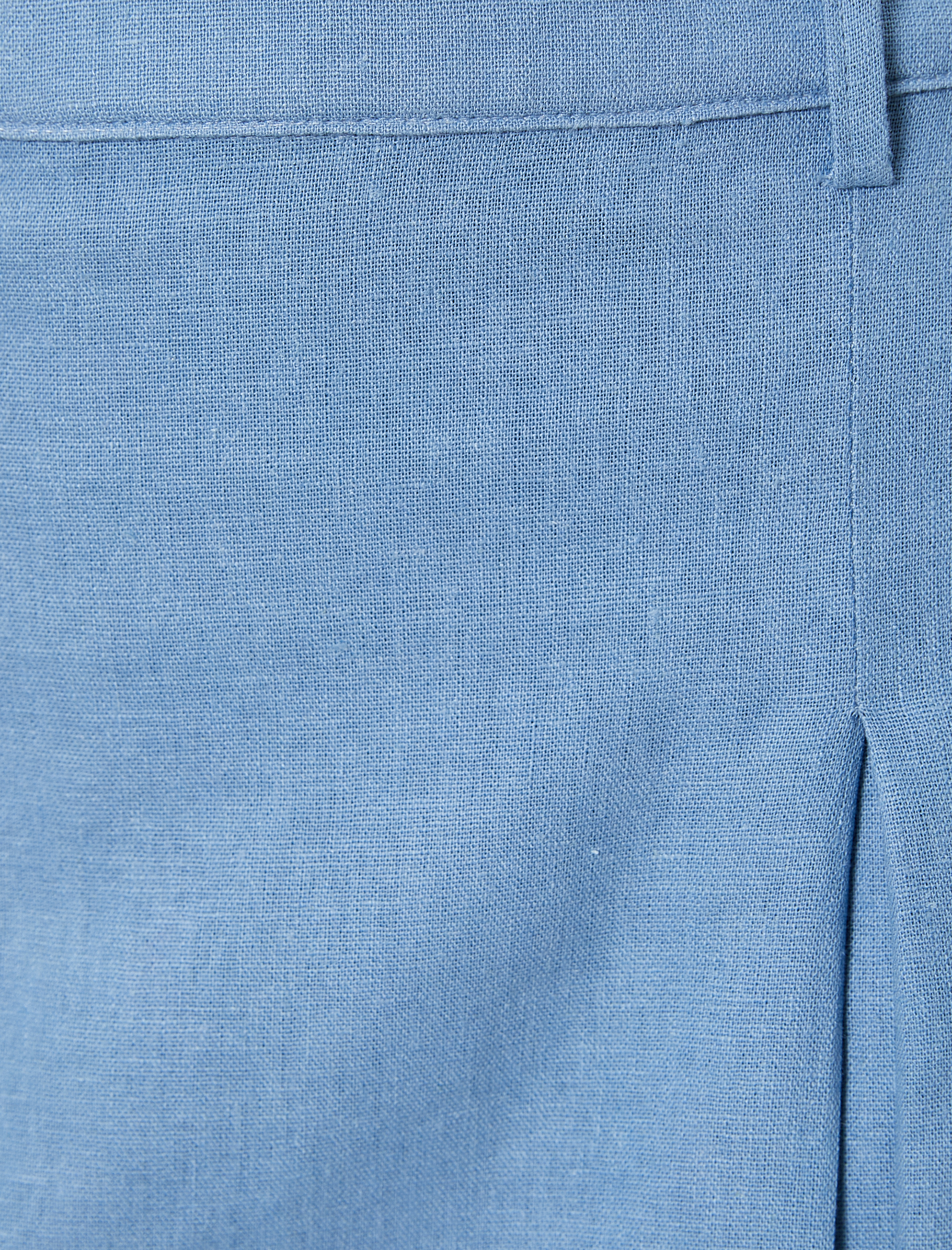   Mini Şort Etek Keten Karışımlı Pileli Düğme Detaylı Fermuarlı