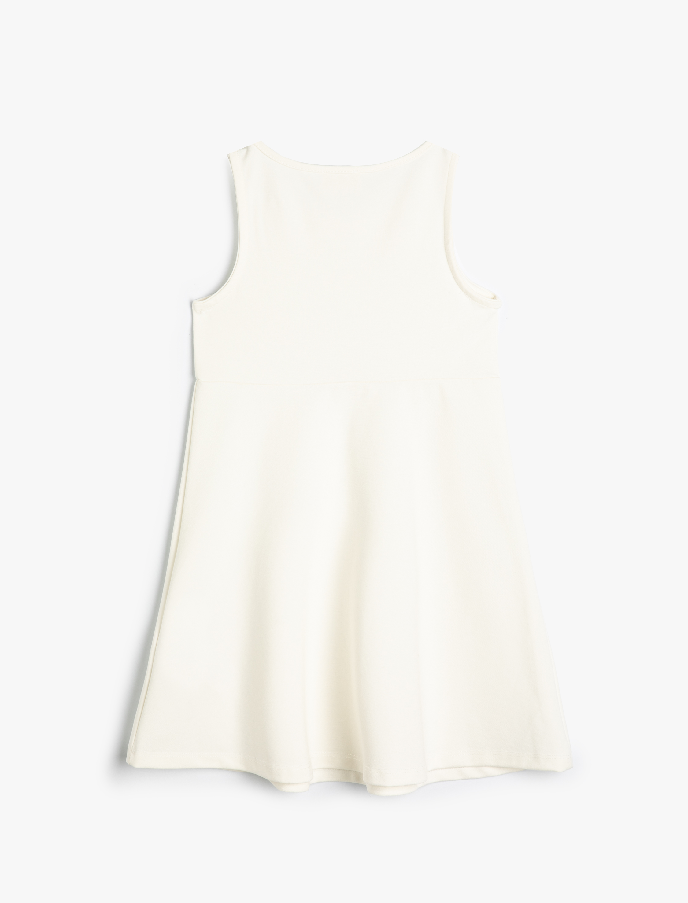  Kız Çocuk Midi Elbise Kolsuz Yuvarlak Yaka Taş Detaylı Viskon Kumaş