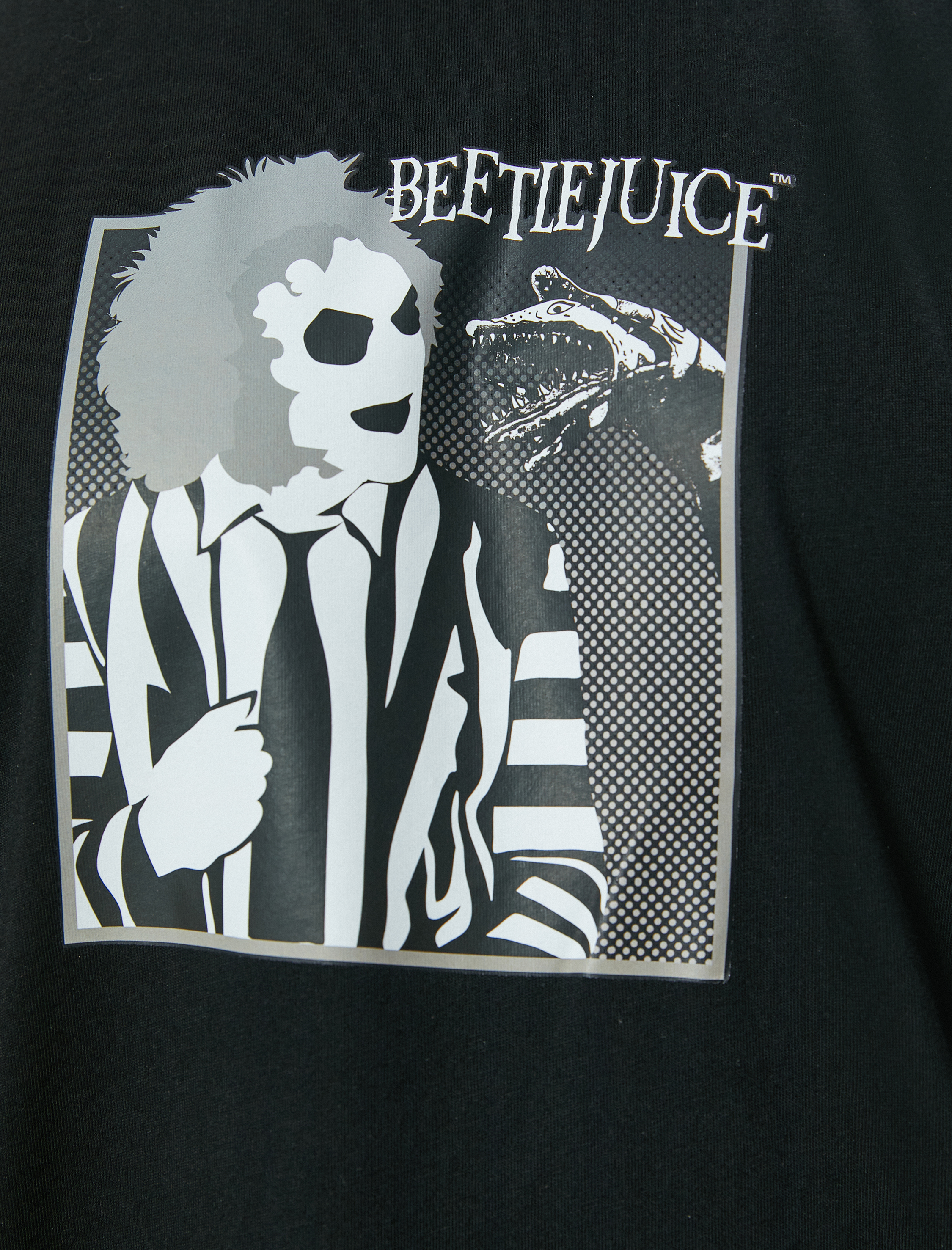   Beetlejuice Tişört Lisanslı Oversize Kısa Kol Bisiklet Yaka