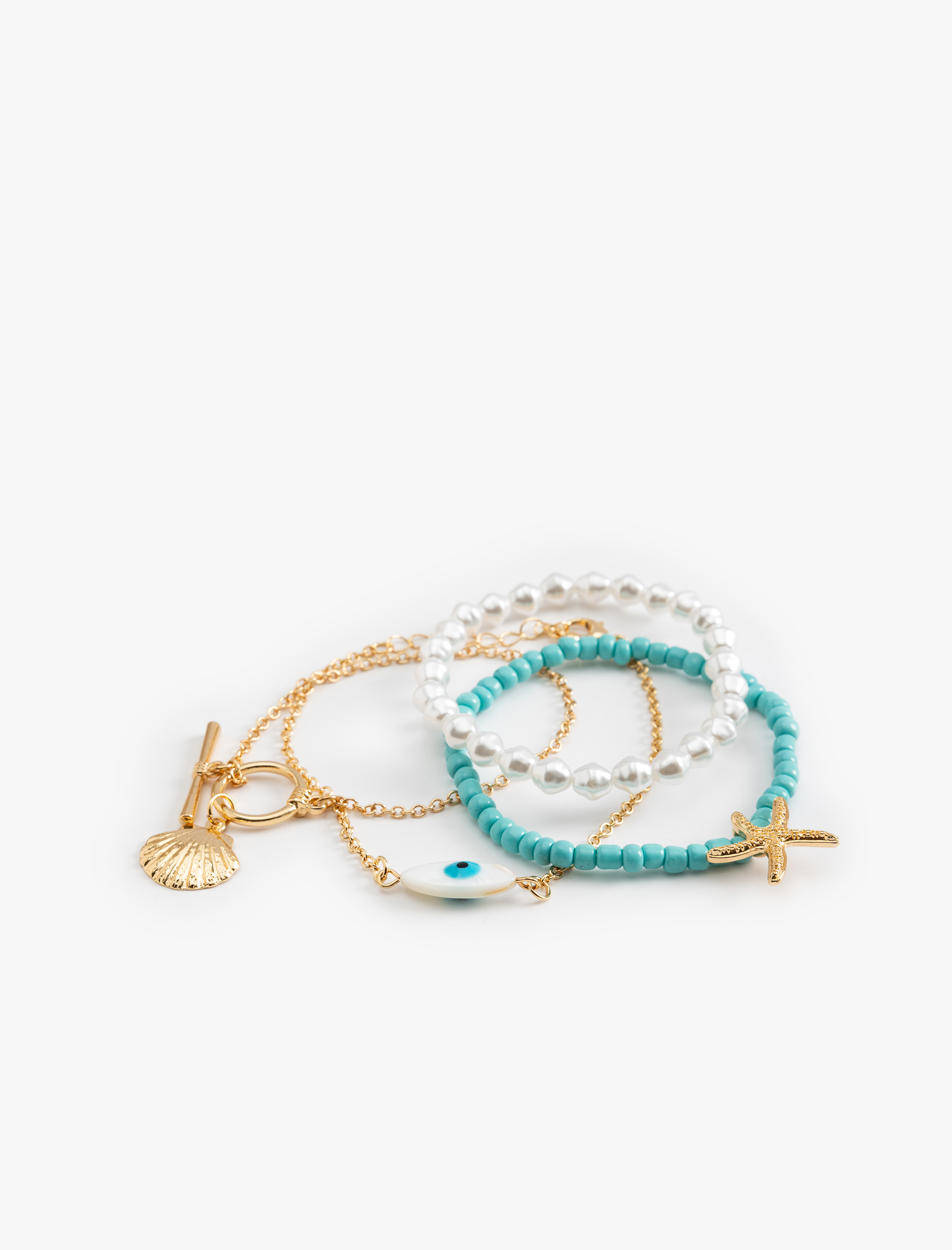  Kadın 4'lü Bileklik Seti Boncuklu