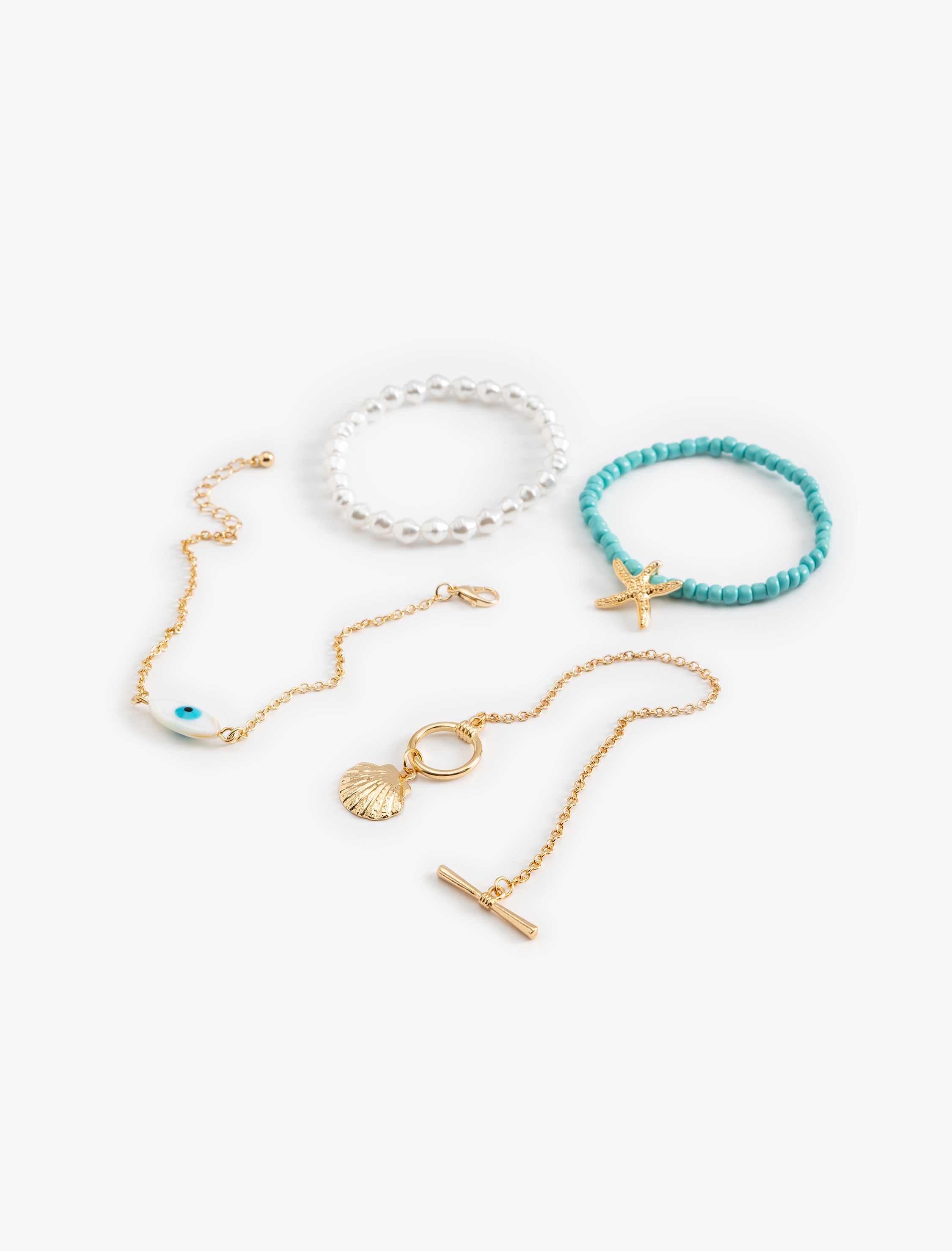  Kadın 4'lü Bileklik Seti Boncuklu