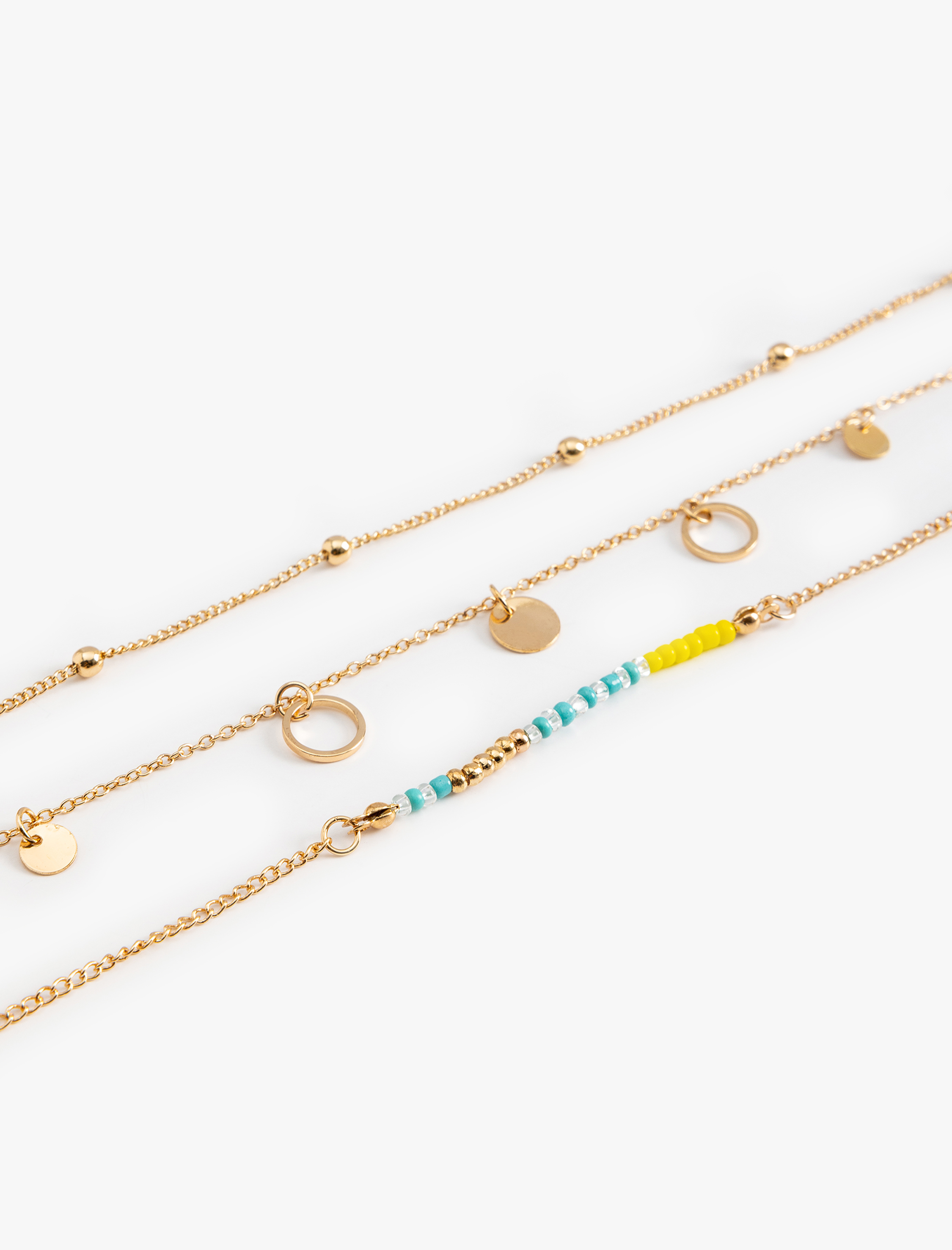  Kadın Halhal Seti İnci Boncuk Detaylı