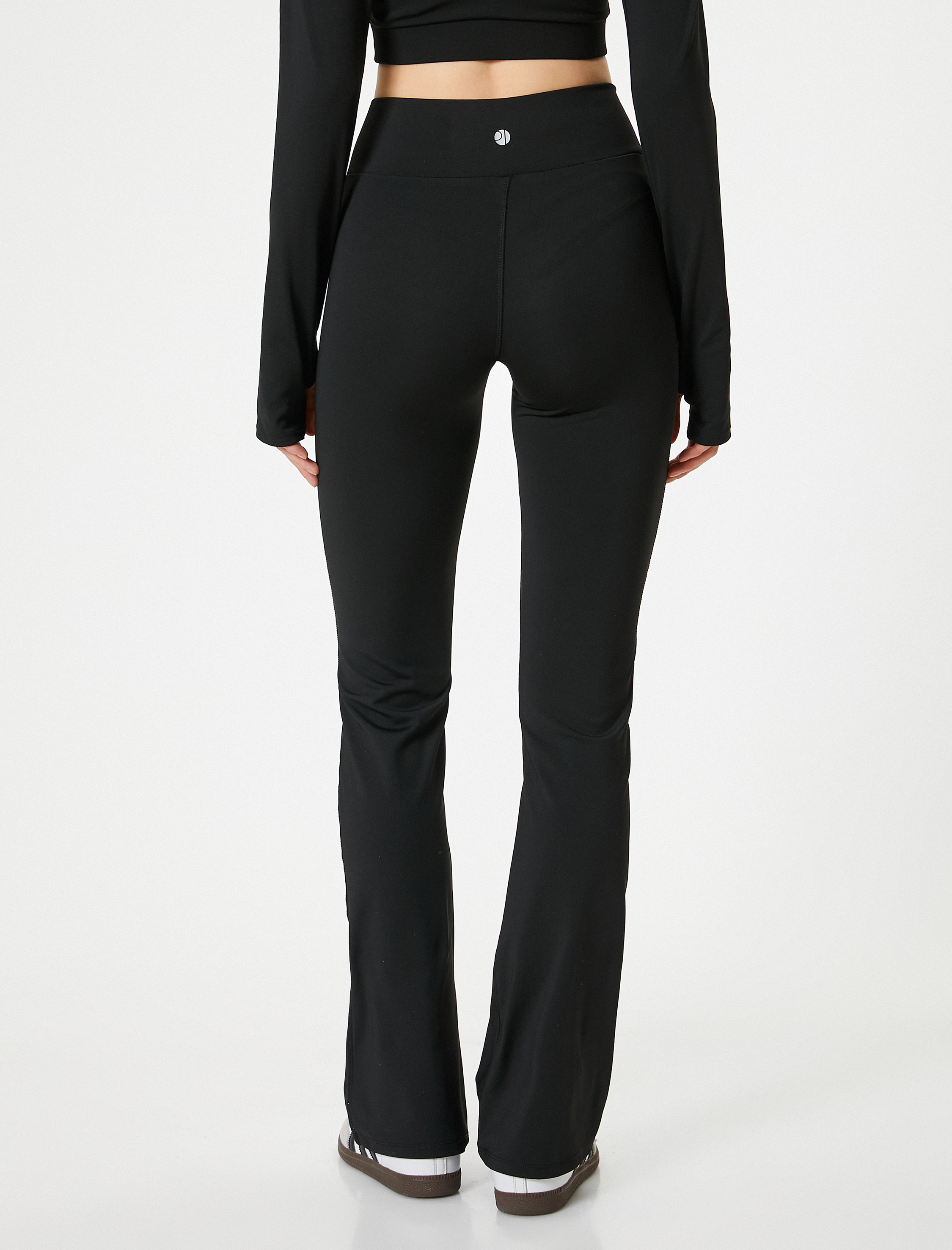   İspanyol Paça Spor Tayt Yüksek Bel Slim Fit İnterlok