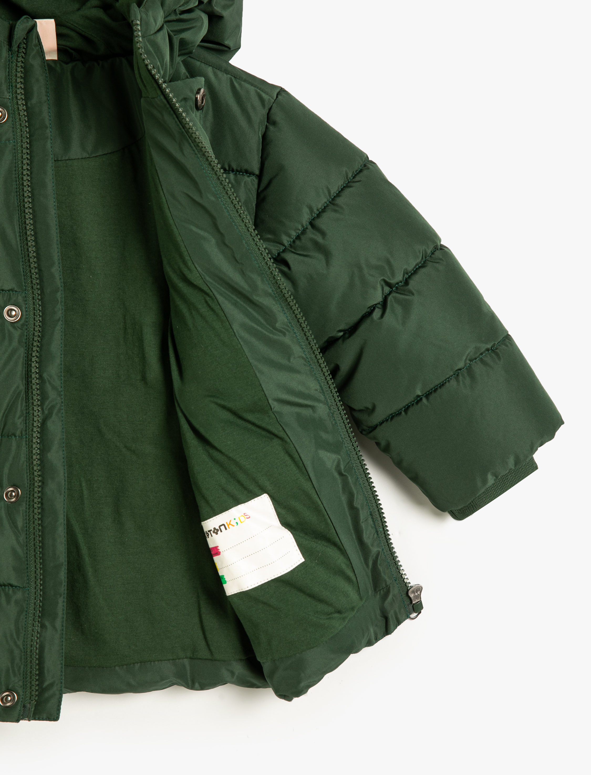 Erkek Bebek Şişme Mont Kapşonlu Cep Detaylı