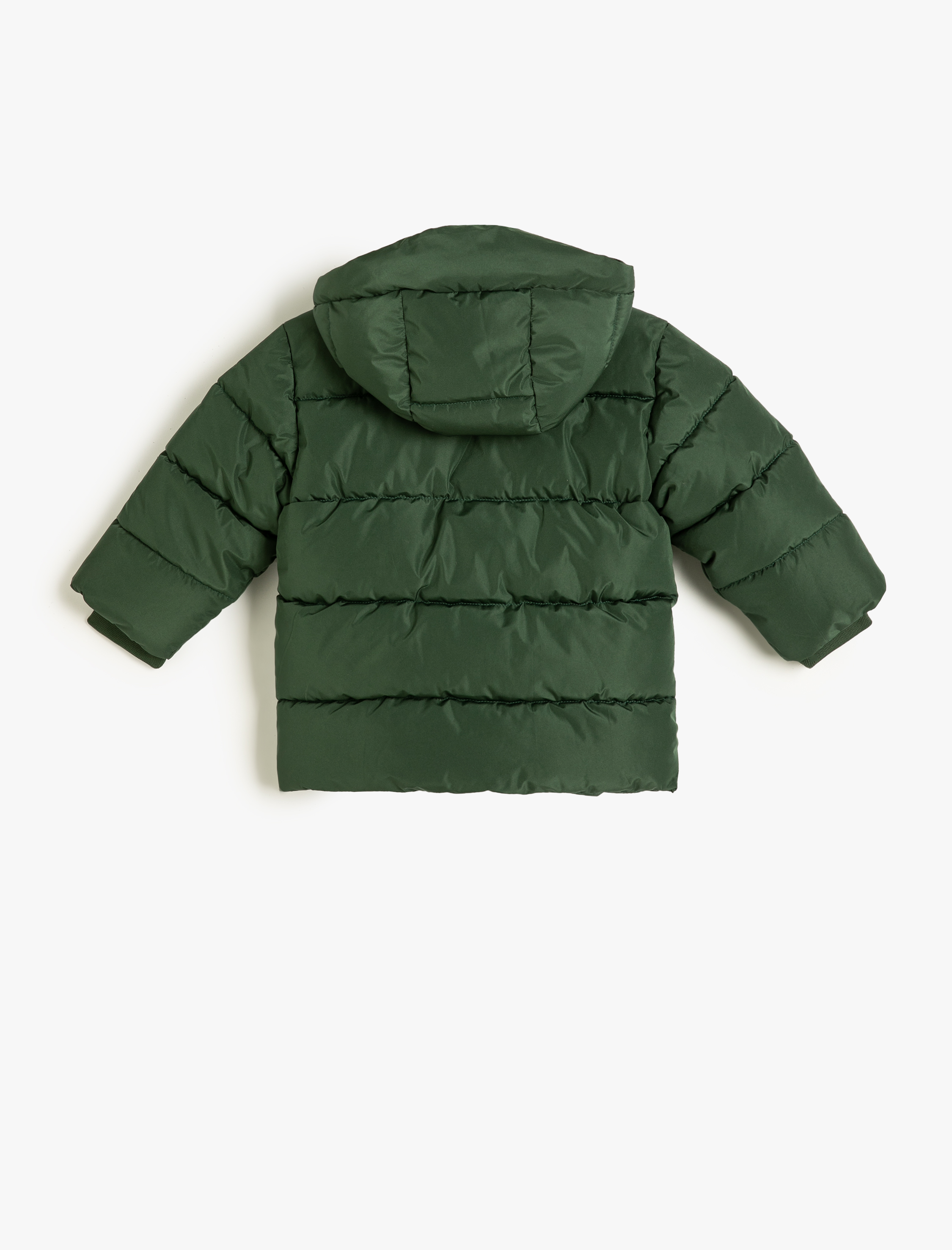 Erkek Bebek Şişme Mont Kapşonlu Cep Detaylı