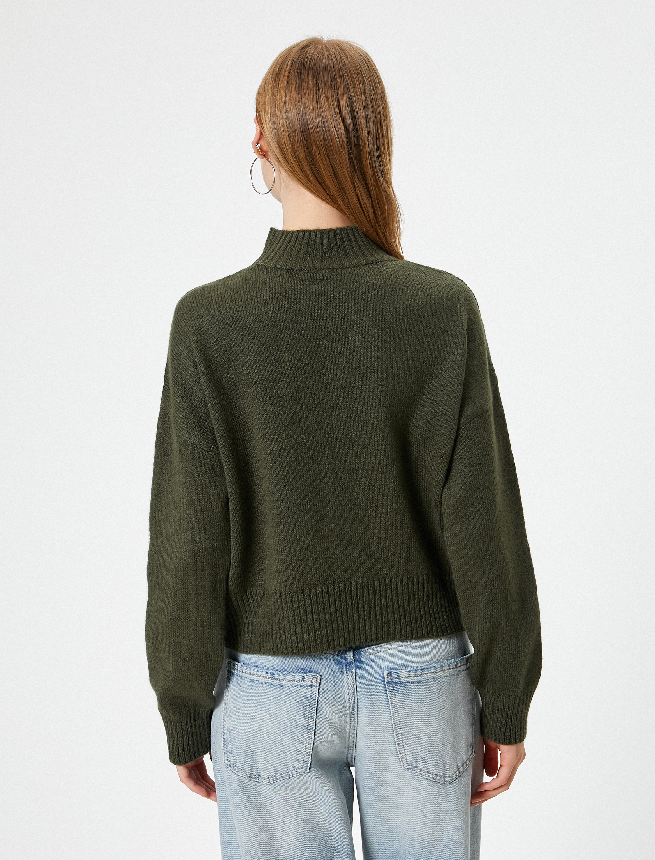   Triko Kazak Basic Dik Yaka Uzun Kollu Akrilik Karışımlı