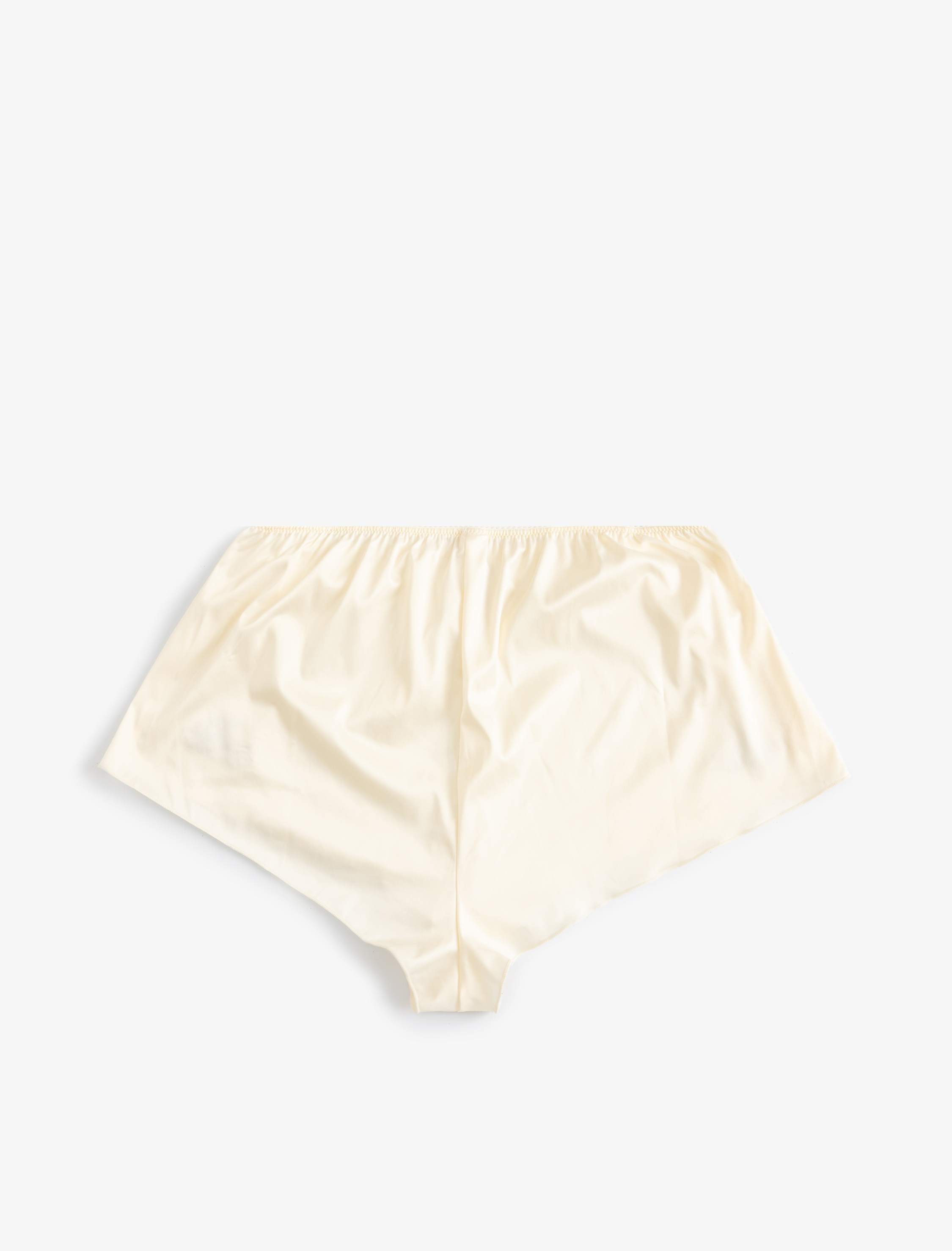   Çiçek İşlemeli Saten Şort Pijama Altı