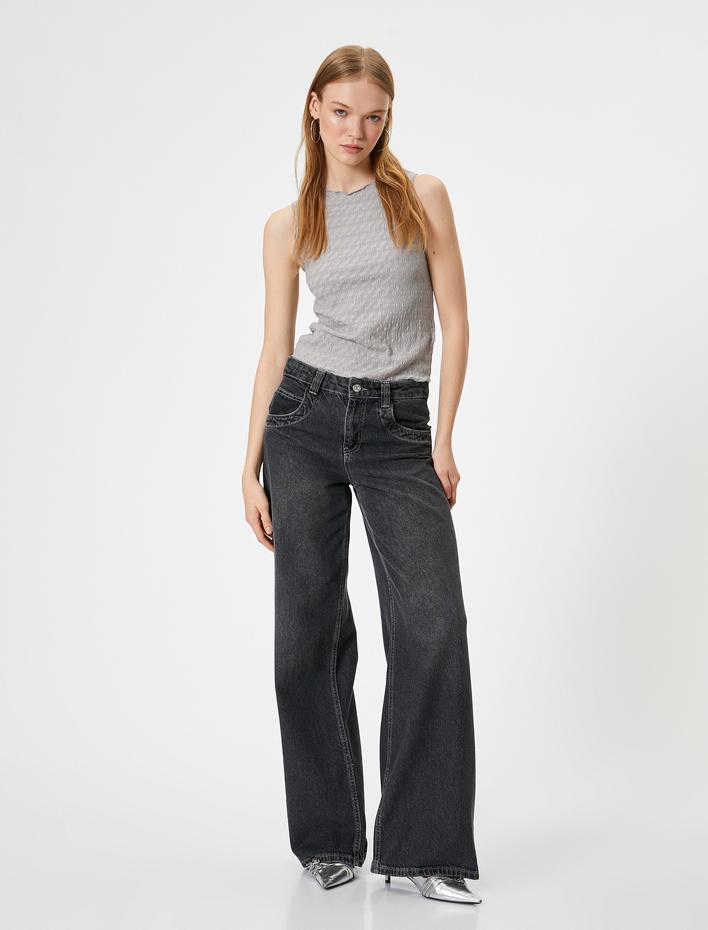  Dokulu Kısa Tişört Kısa Kollu Bisiklet Yaka Bürümcük Kumaş Bürümcük