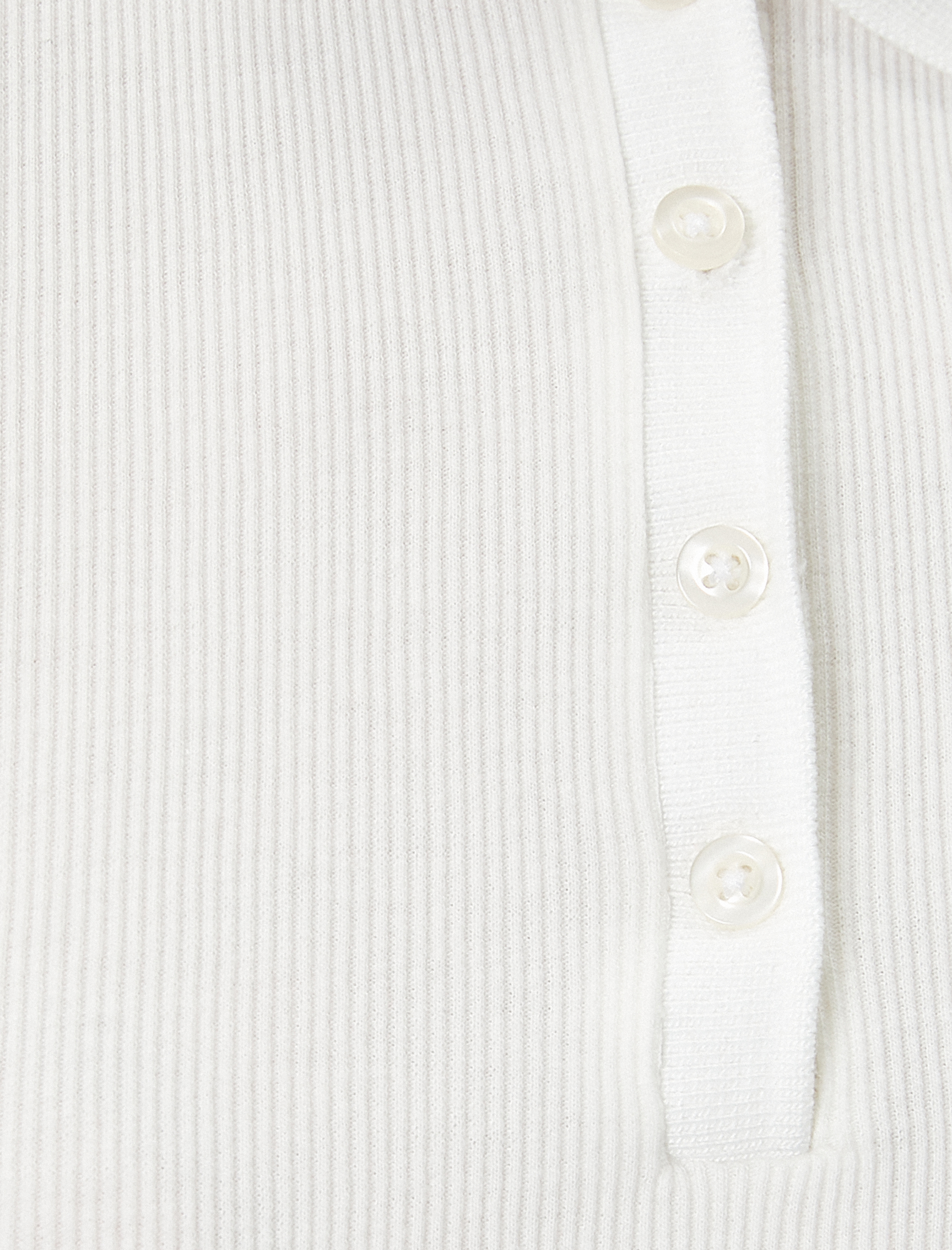   Polo Yaka Tişört Crop Slim Fit Düğmeli Kısa Kollu