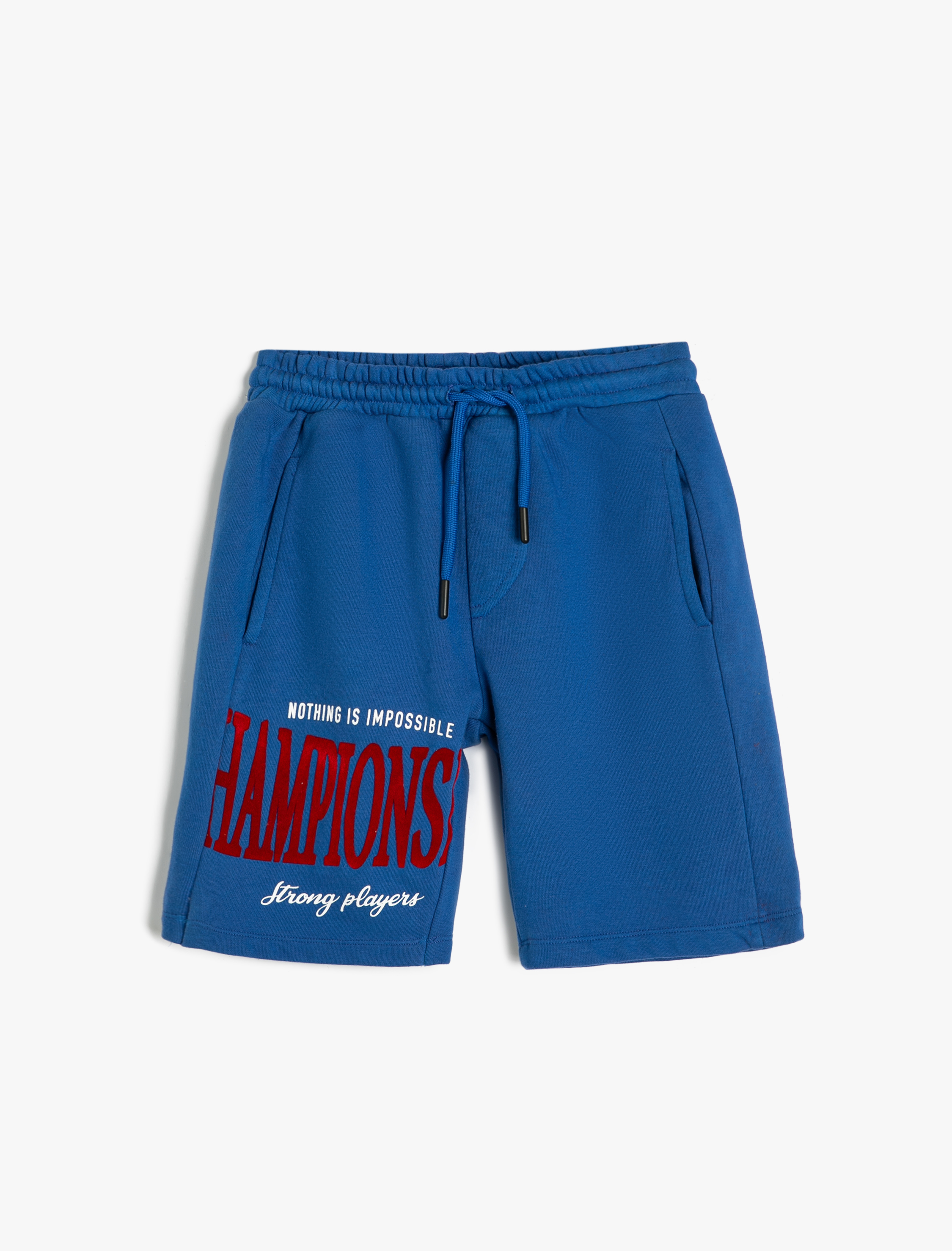  Erkek Çocuk Baskılı Şort Spor Temalı Cepli Beli Bağlamalı