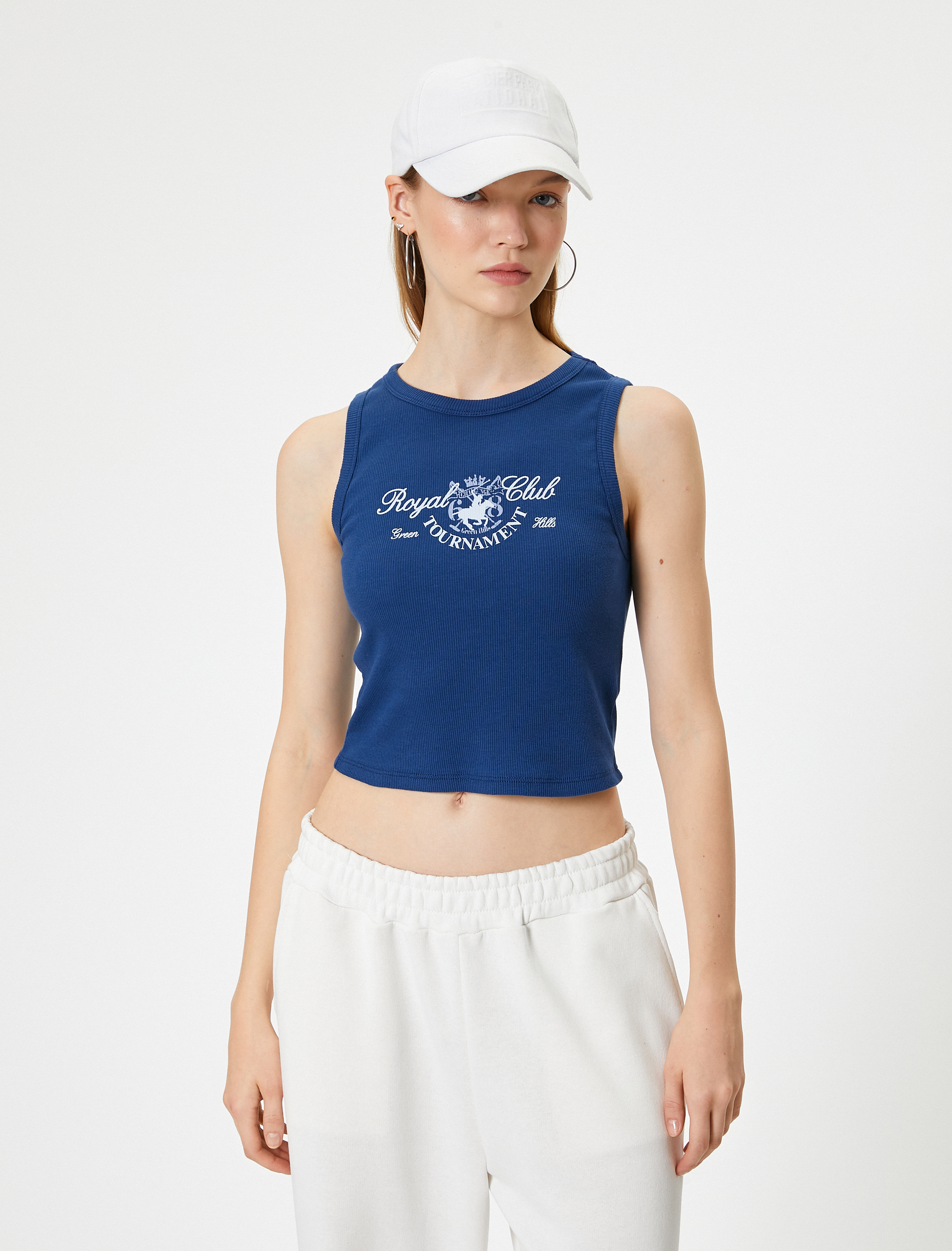   Crop Atlet Baskılı Ribanalı