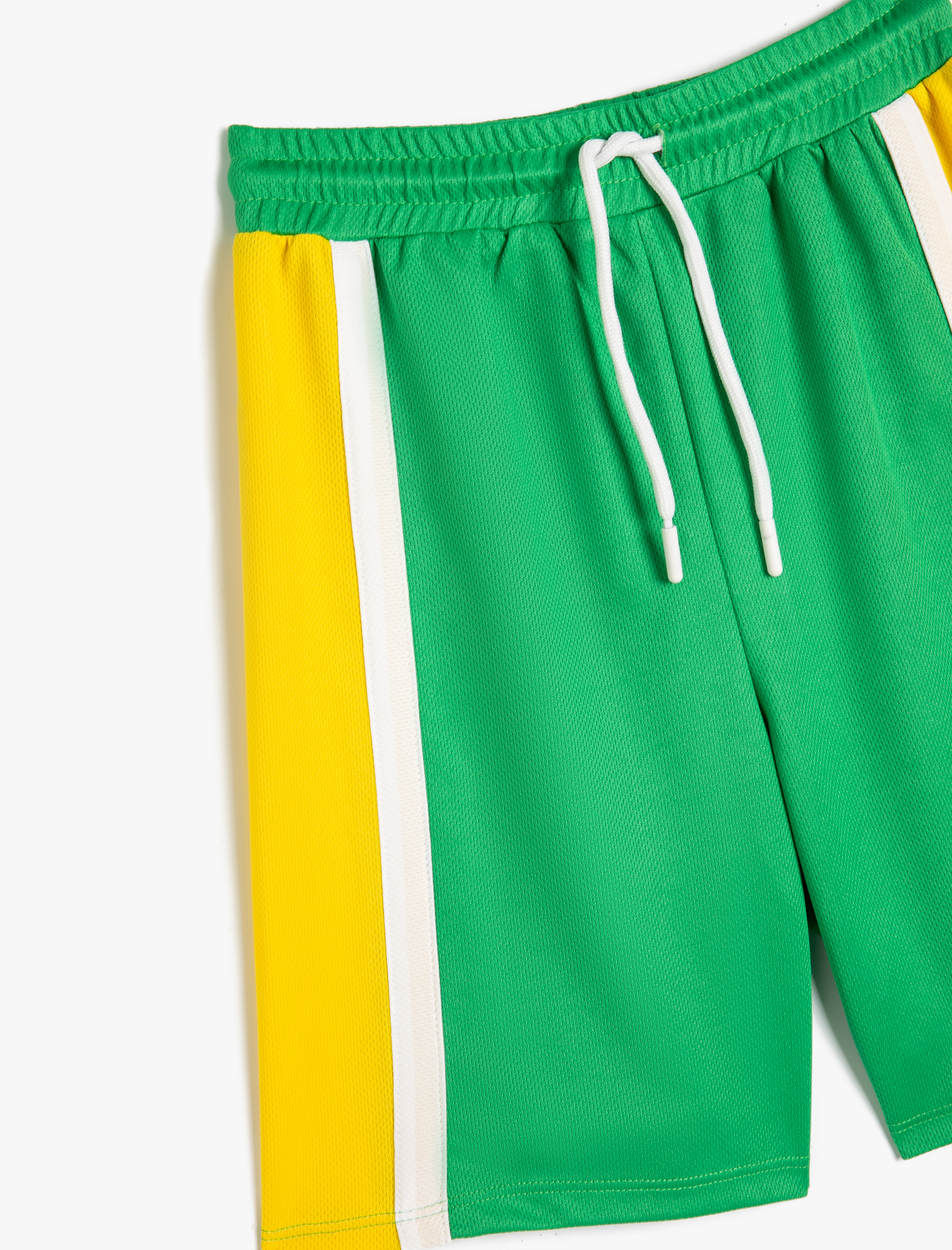  Erkek Çocuk Oversize Spor Şort Beli Bağlamalı Renk Bloklu