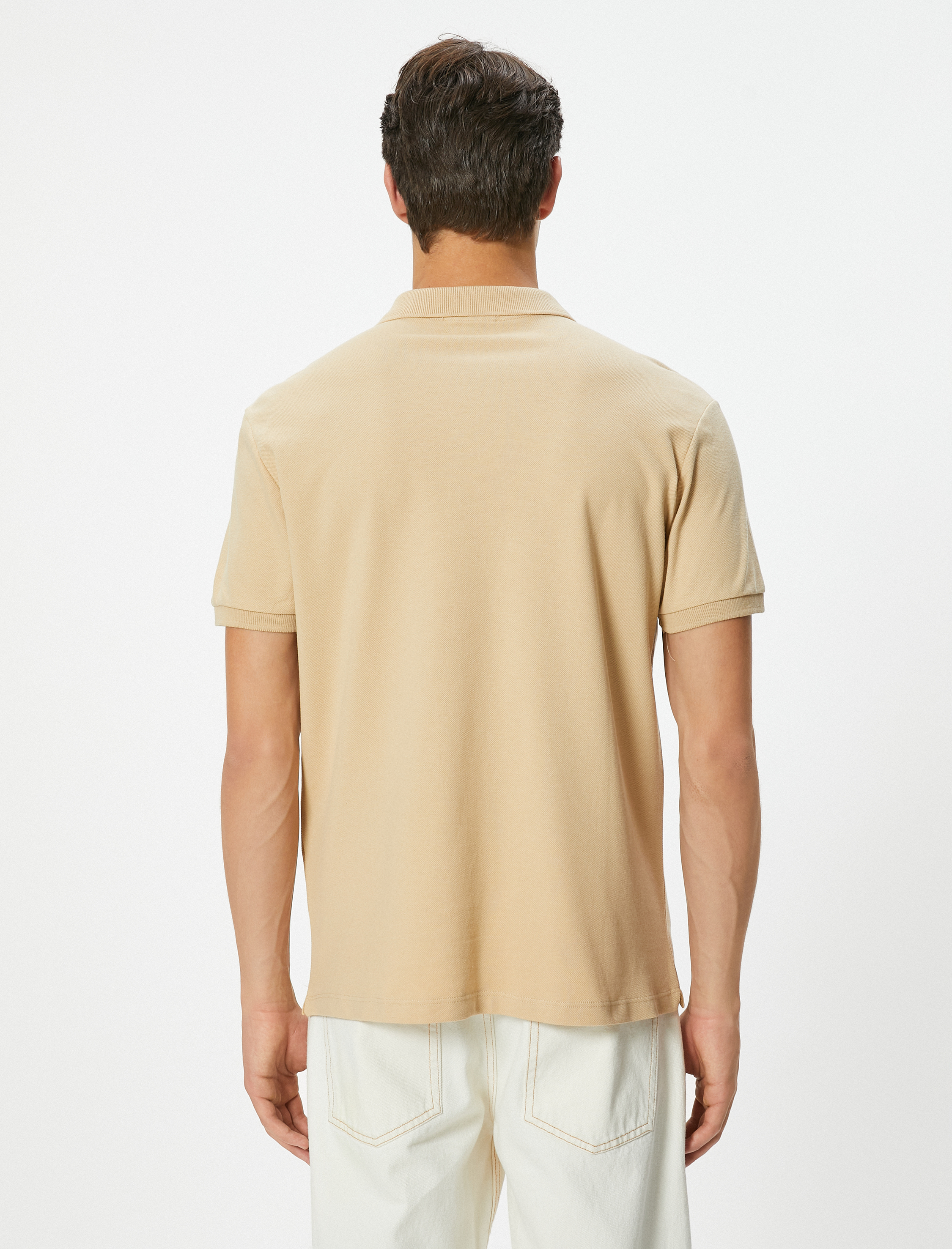 Polo Yaka Tişört Slim Fit Düğmeli Kısa Kollu