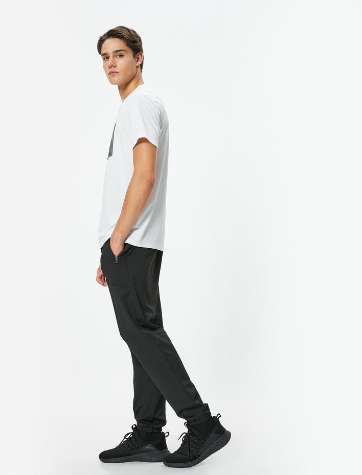  Baskılı Spor Tişört Bisiklet Yaka Kısa Kollu