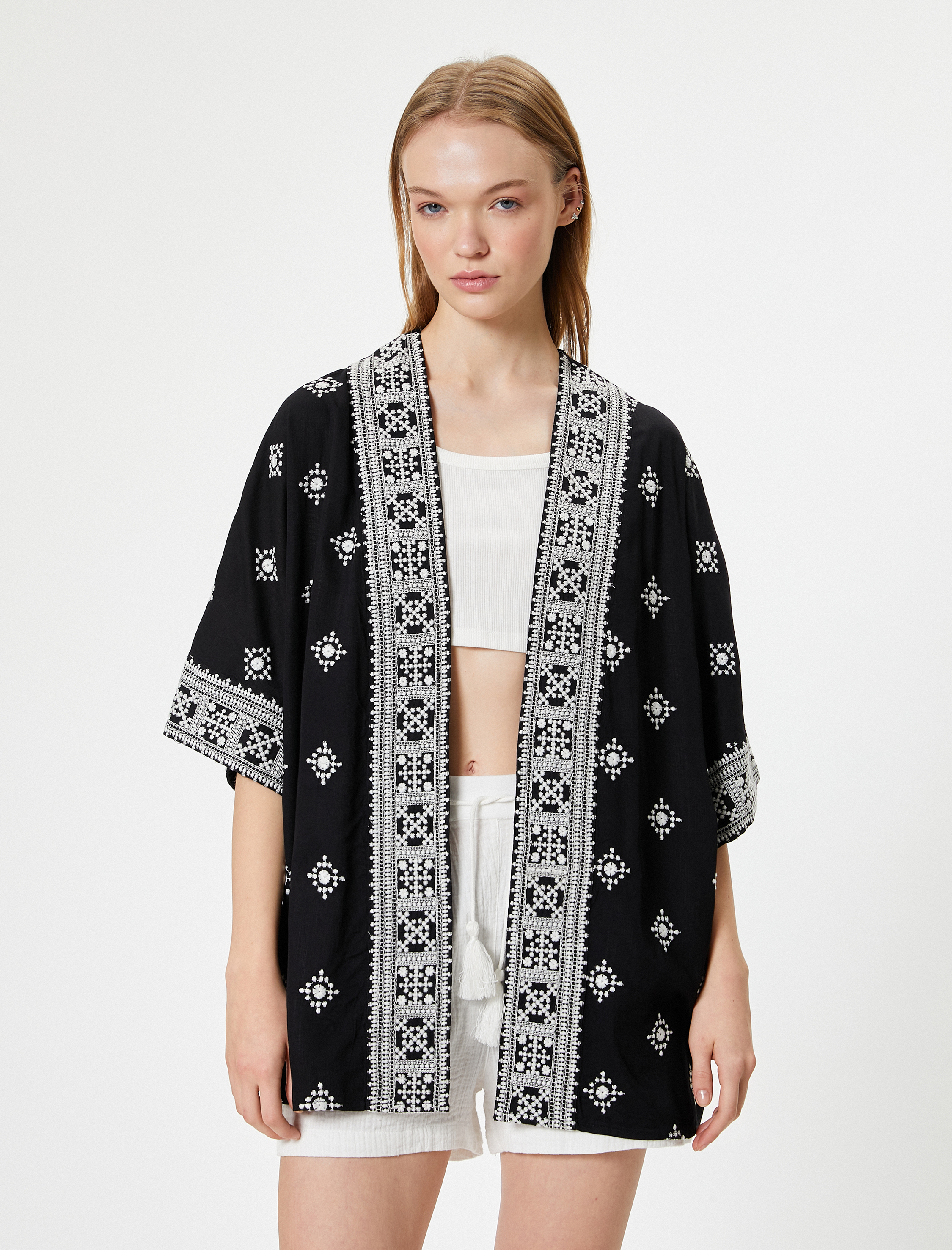   Viskon Kimono Nakışlı