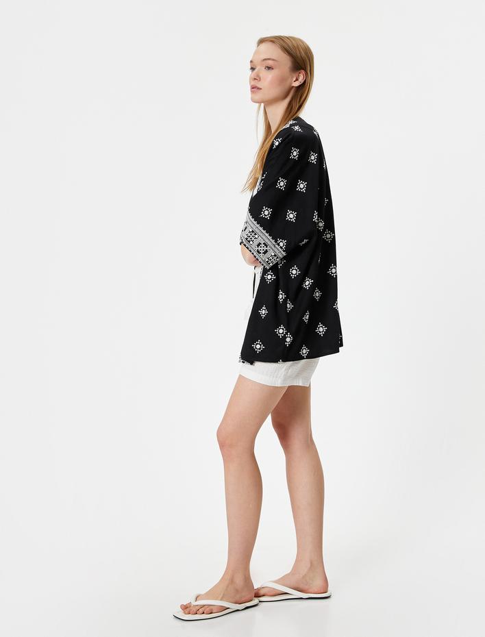  Viskon Kimono Nakışlı