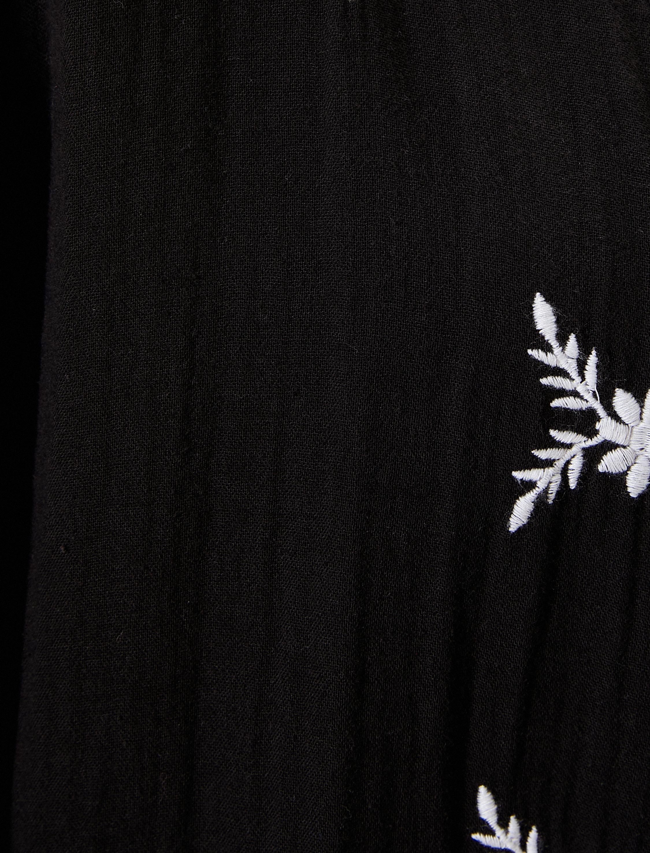   Midi Kimono Nakışlı Oversize Asimetrik Kesim