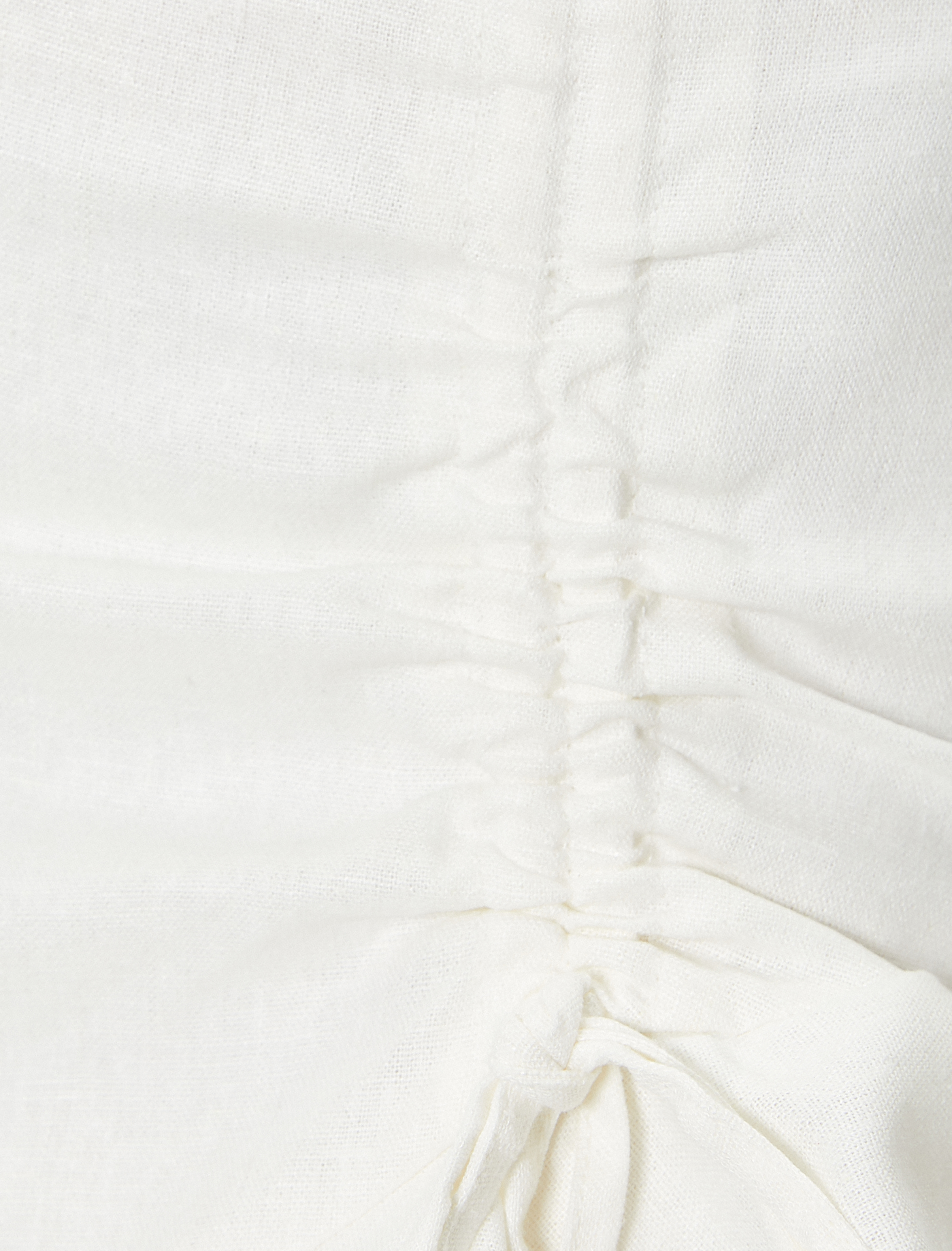   Fırfırlı Mini Keten Şort Etek Slim Fit Fiyonk Detaylı