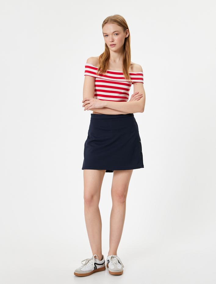  Kayık Yaka Atlet Slim Fit Omzu Açık