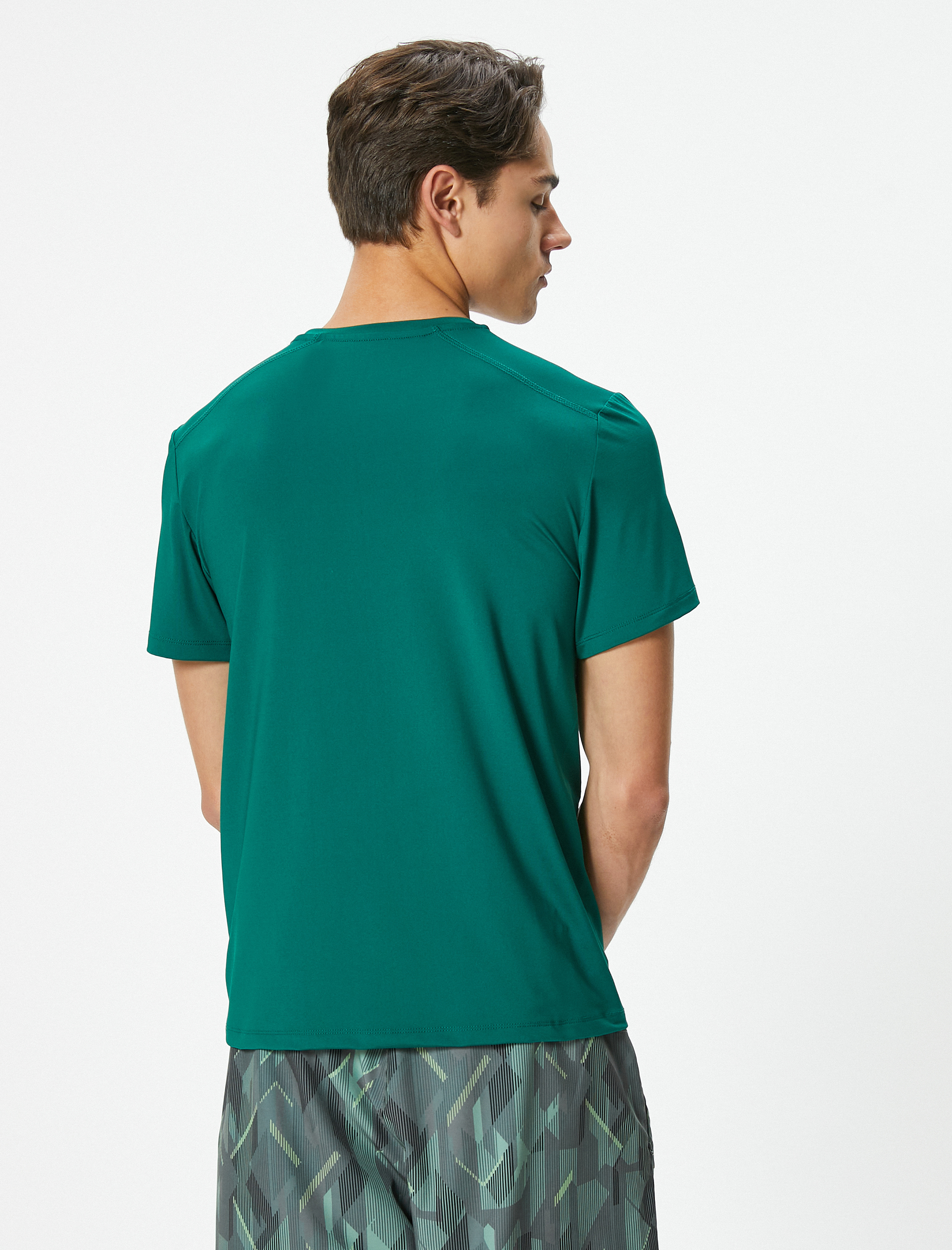   Spor Tişört Slogan Baskılı Bisiklet Yaka Kısa Kollu