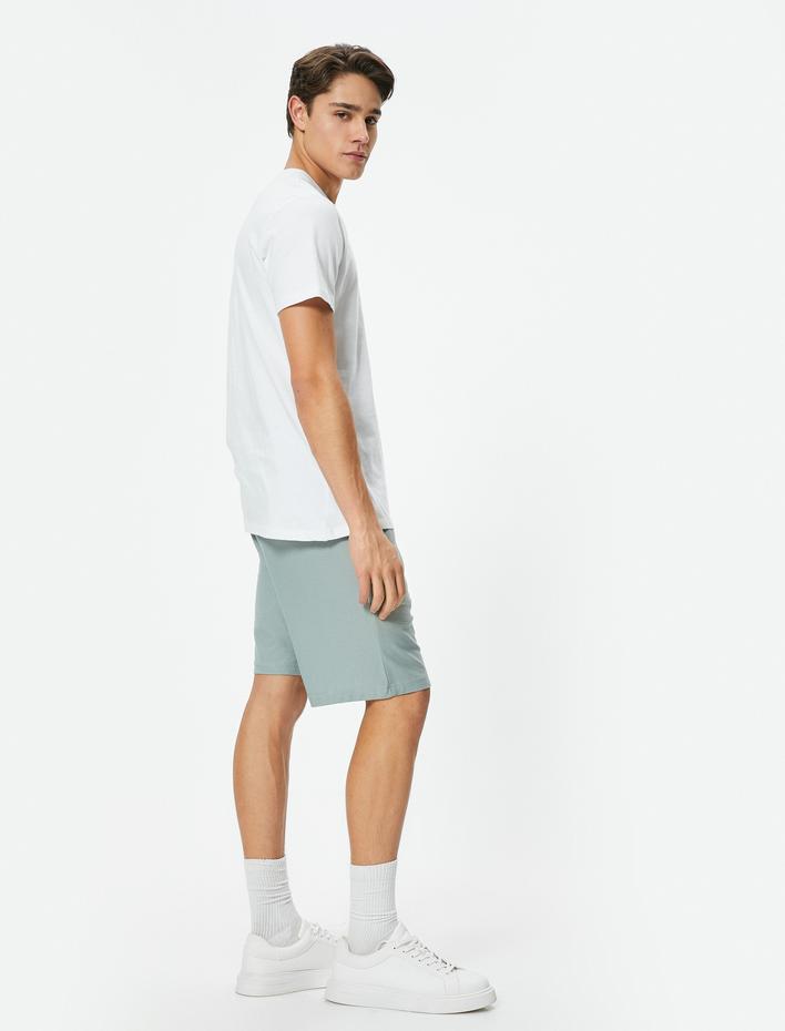  Bermuda Şort Cep Detaylı Pamuklu