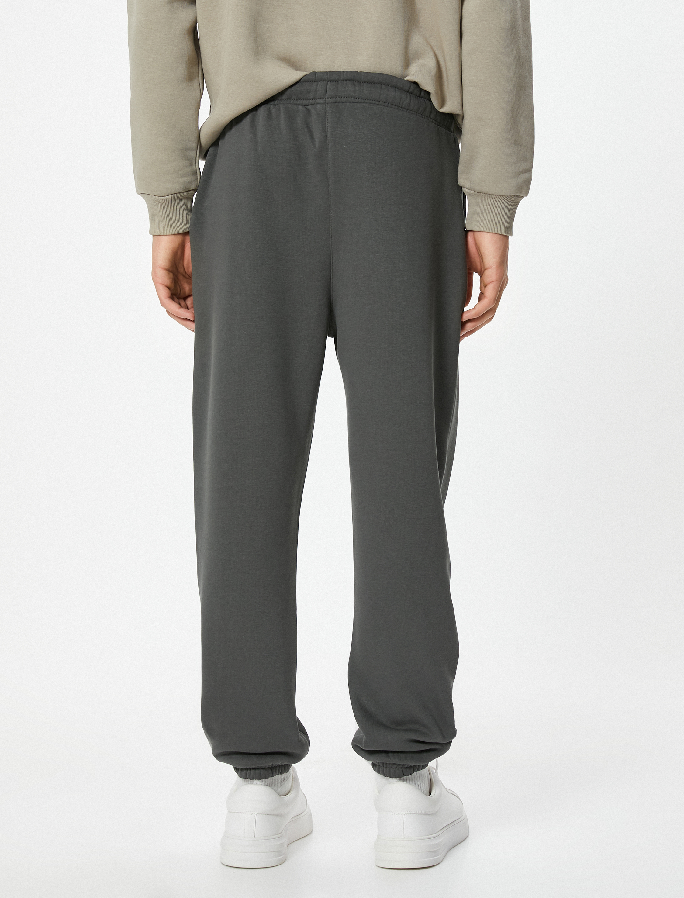   Beli Bağcıklı Cep Detaylı Şardonlu Jogger Kışlık Eşofman Altı