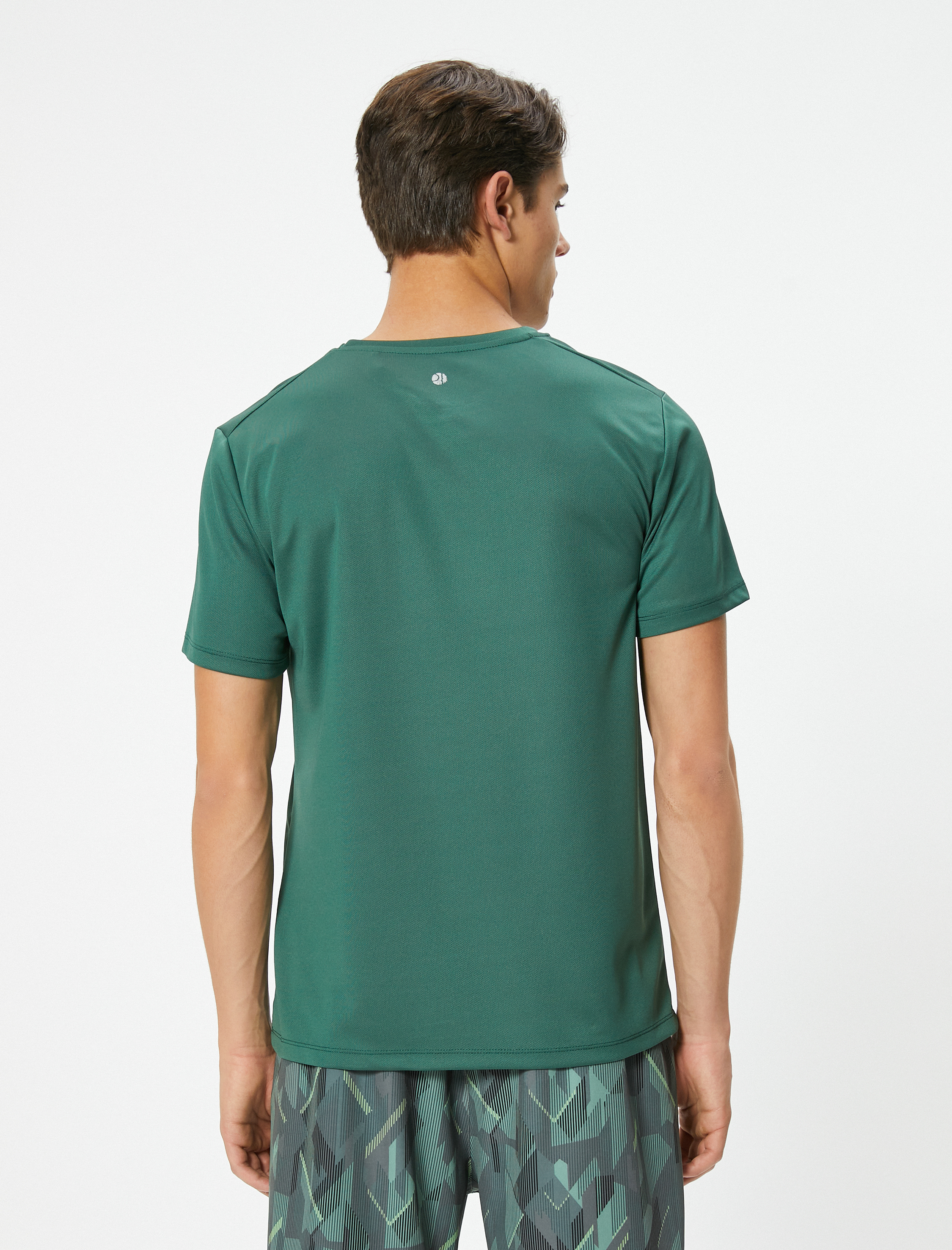   Spor Tişört Çizgi Detaylı Bisiklet Yaka Kısa Kollu