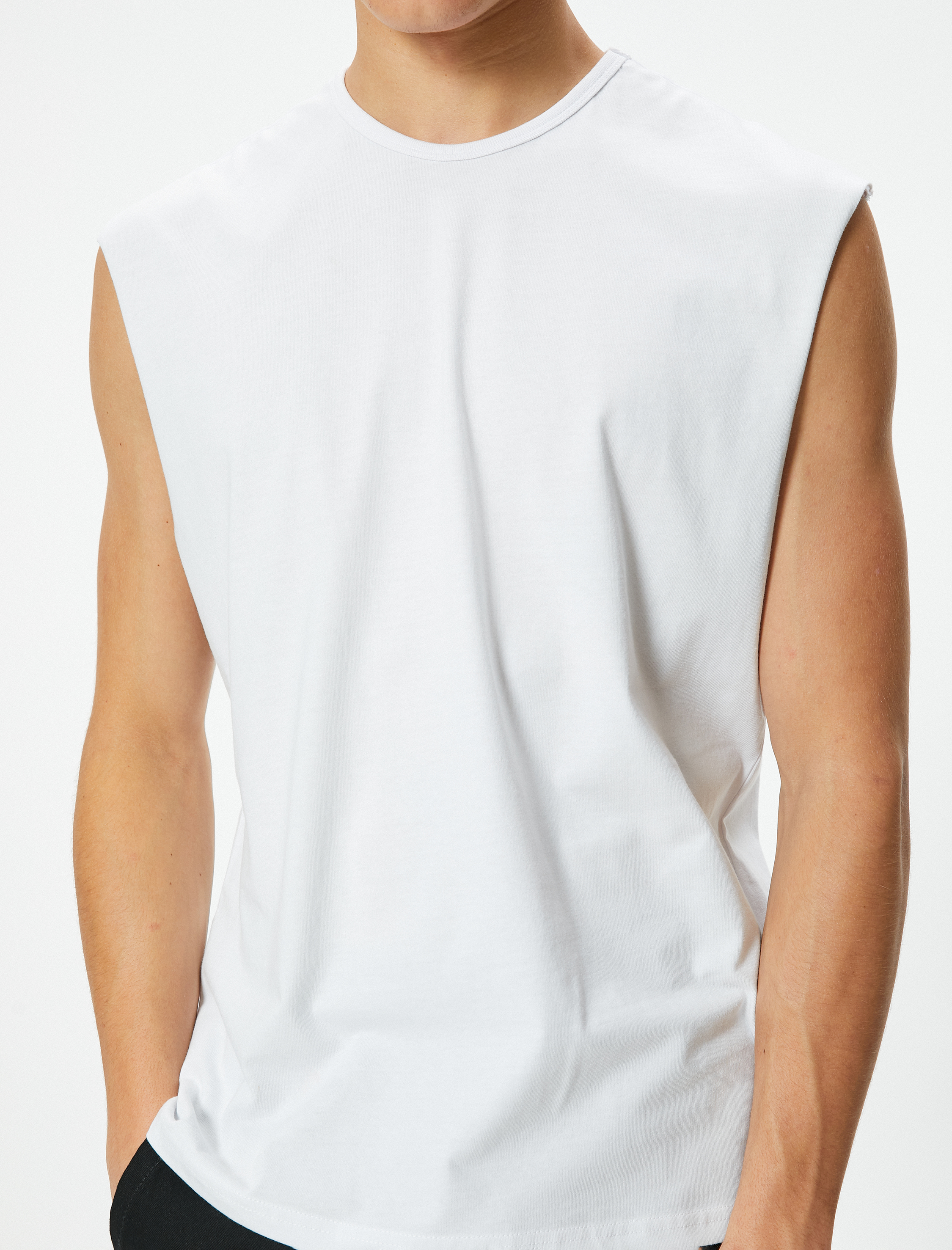   Kolsuz Tişört Basic Bisiklet Yaka Pamuklu