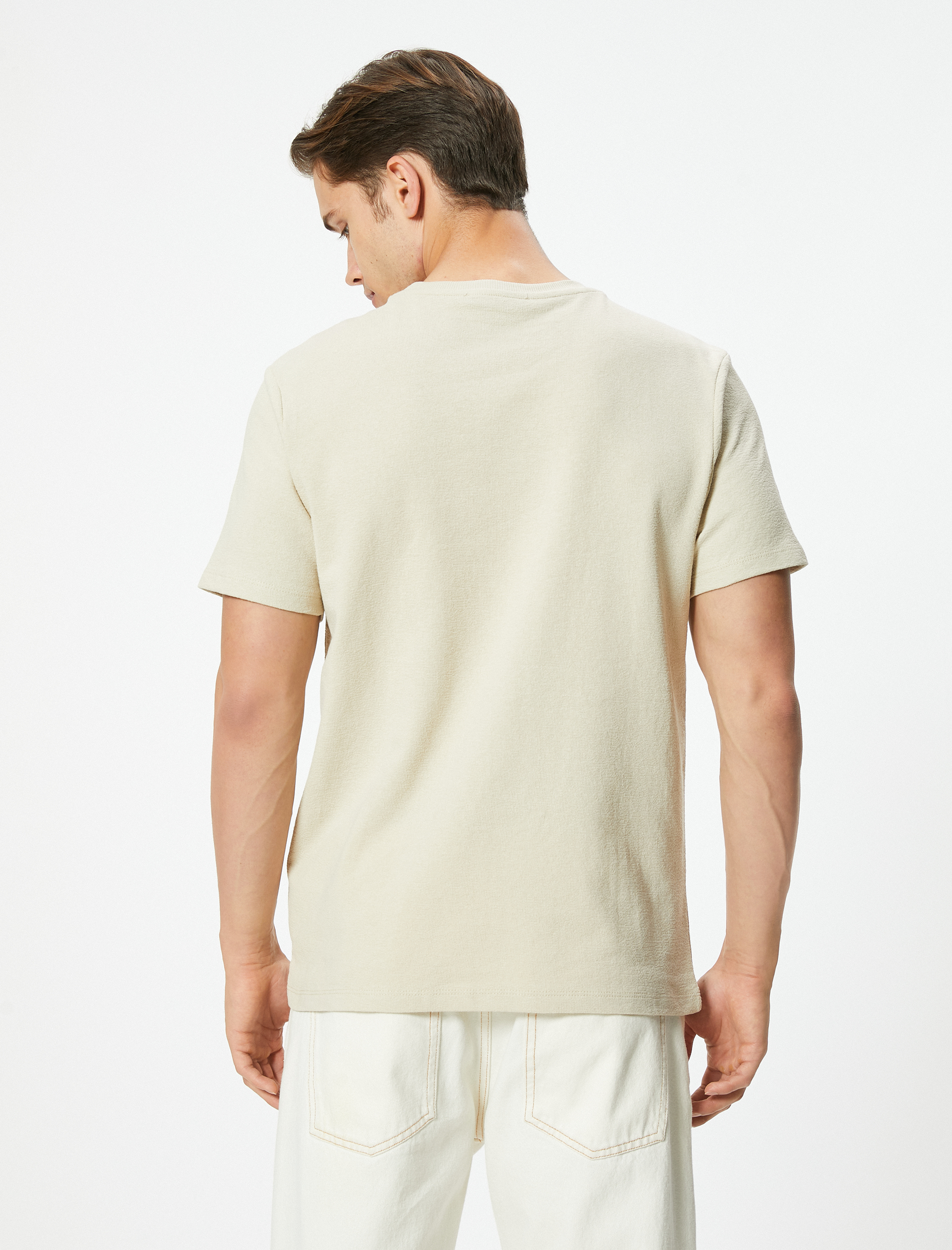   Pamuklu Bisiklet Yaka Kısa Kollu Basic Tişört